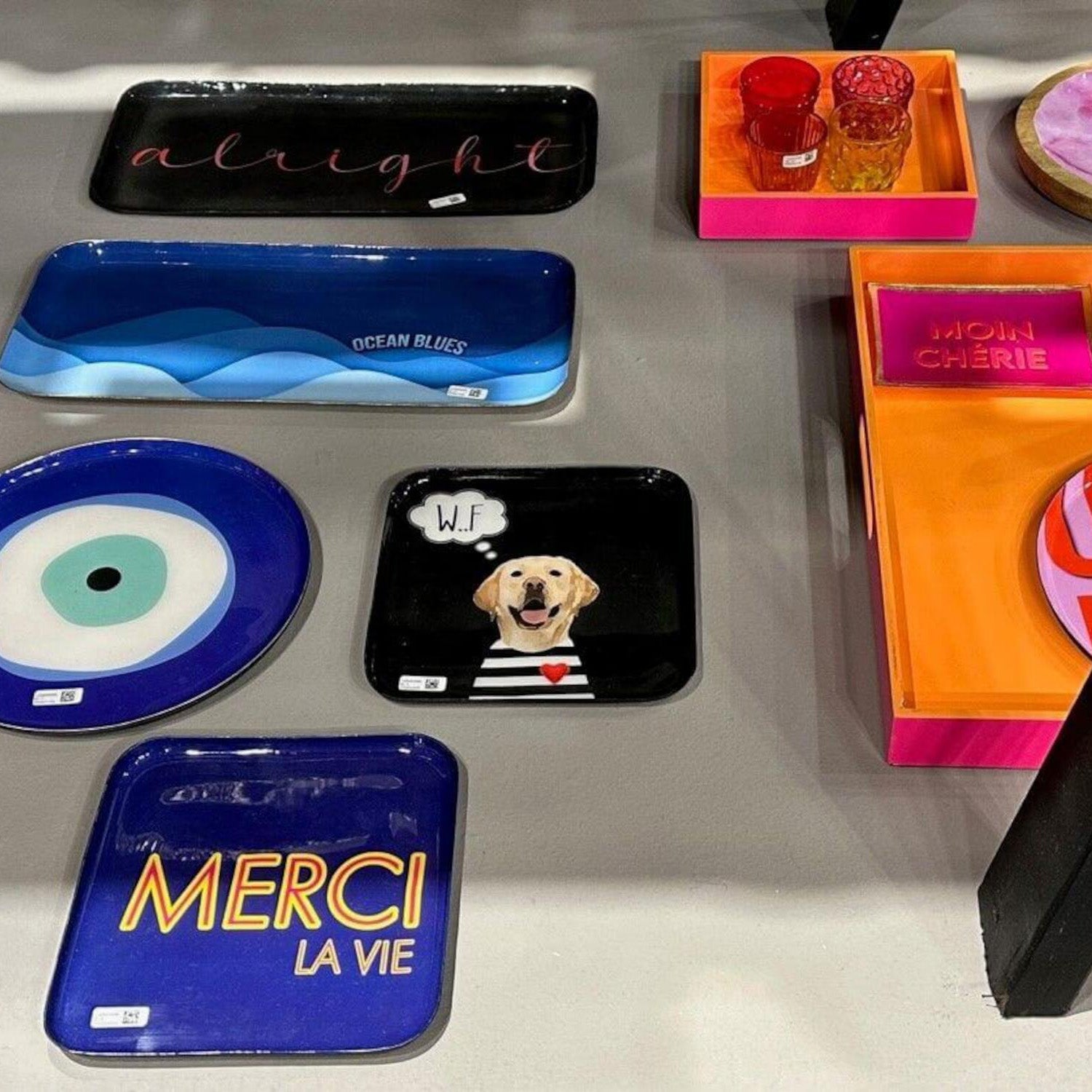 Dekotablett "Love Trays - Merci la vie" - 18,4 cm (Blau)