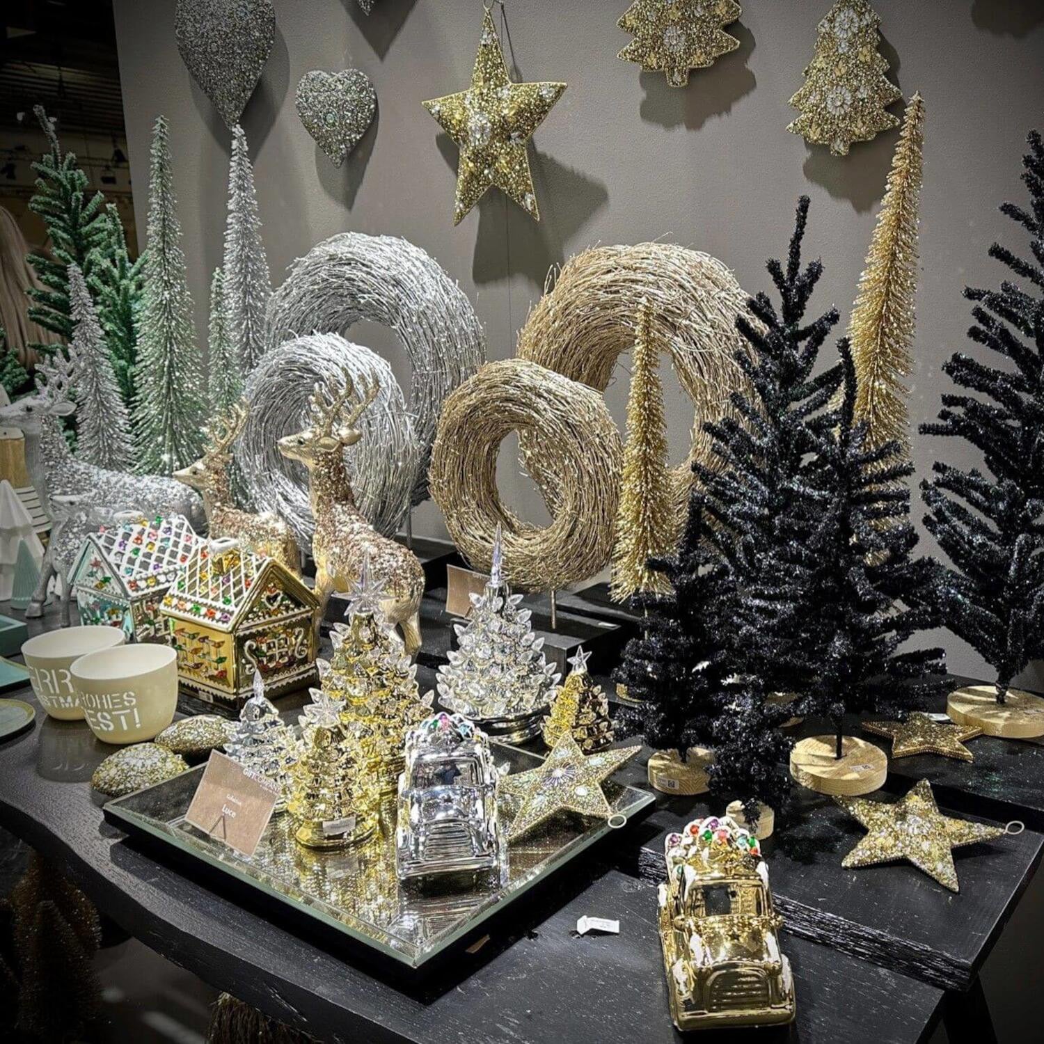 Deko-Weihnachtsbaum mit Glitzer "Seoul" -  10x49x10 cm (Gold)