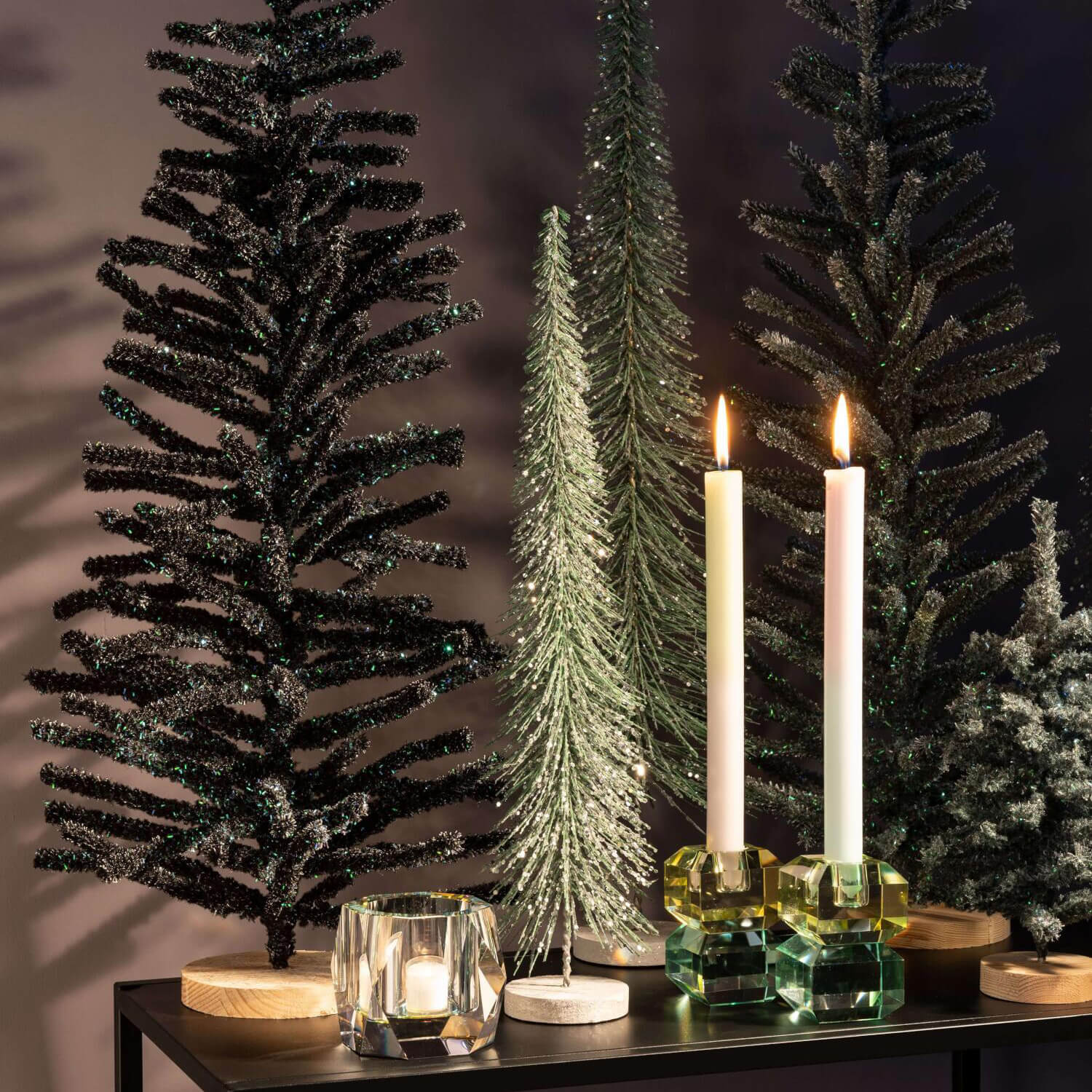 Deko-Weihnachtsbaum mit Glitzer "Seoul" -  10x49x10 cm (Grün)