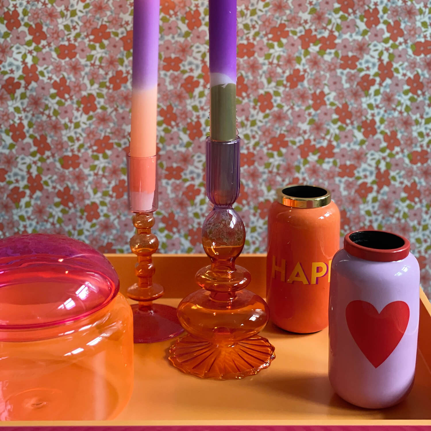 Vase "Saigon - Herz" - XXS (Pink Lavender/Rot)