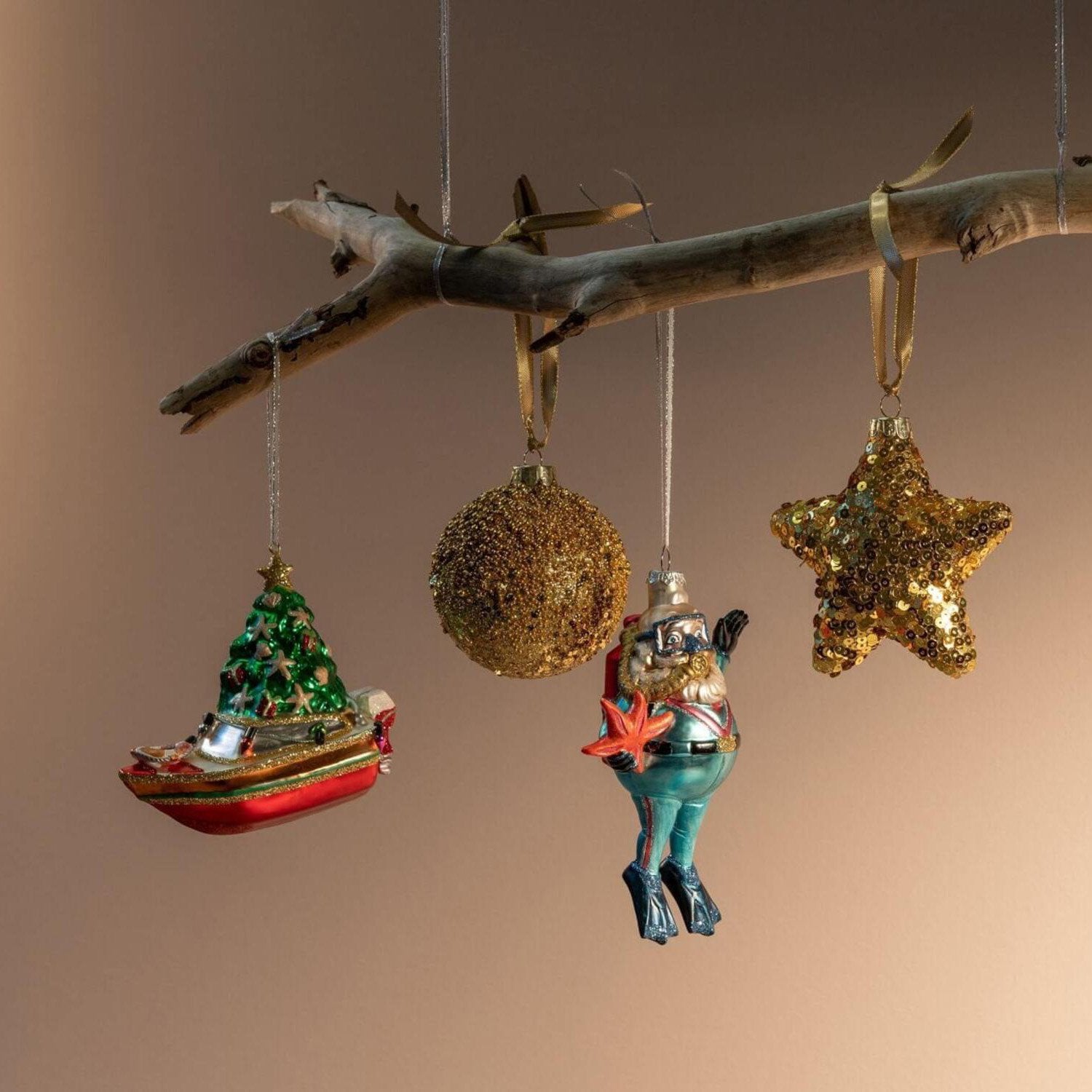 Weihnachtsanhänger Stern mit Glitzer "Seoul" (Gold)