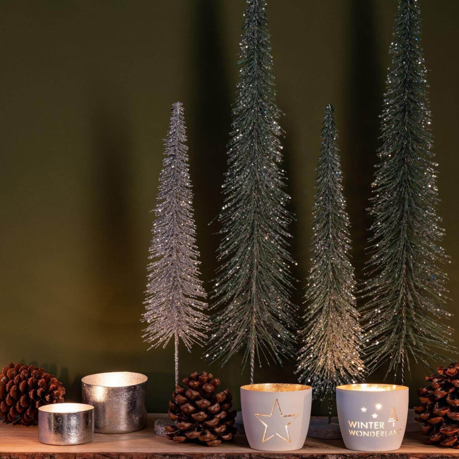 Deko-Weihnachtsbaum mit Glitzer "Seoul" -  10x49x10 cm (Gold)