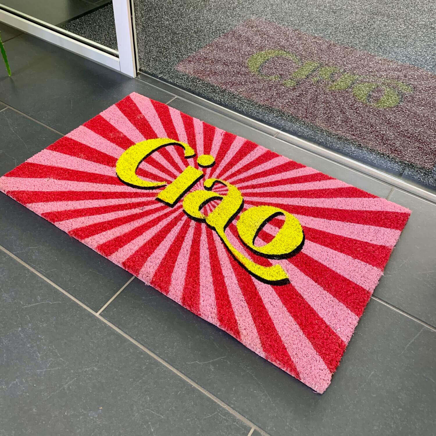 Fußmatte "Ciao" - 45x75 cm (Rosa/Pink/Gelb)