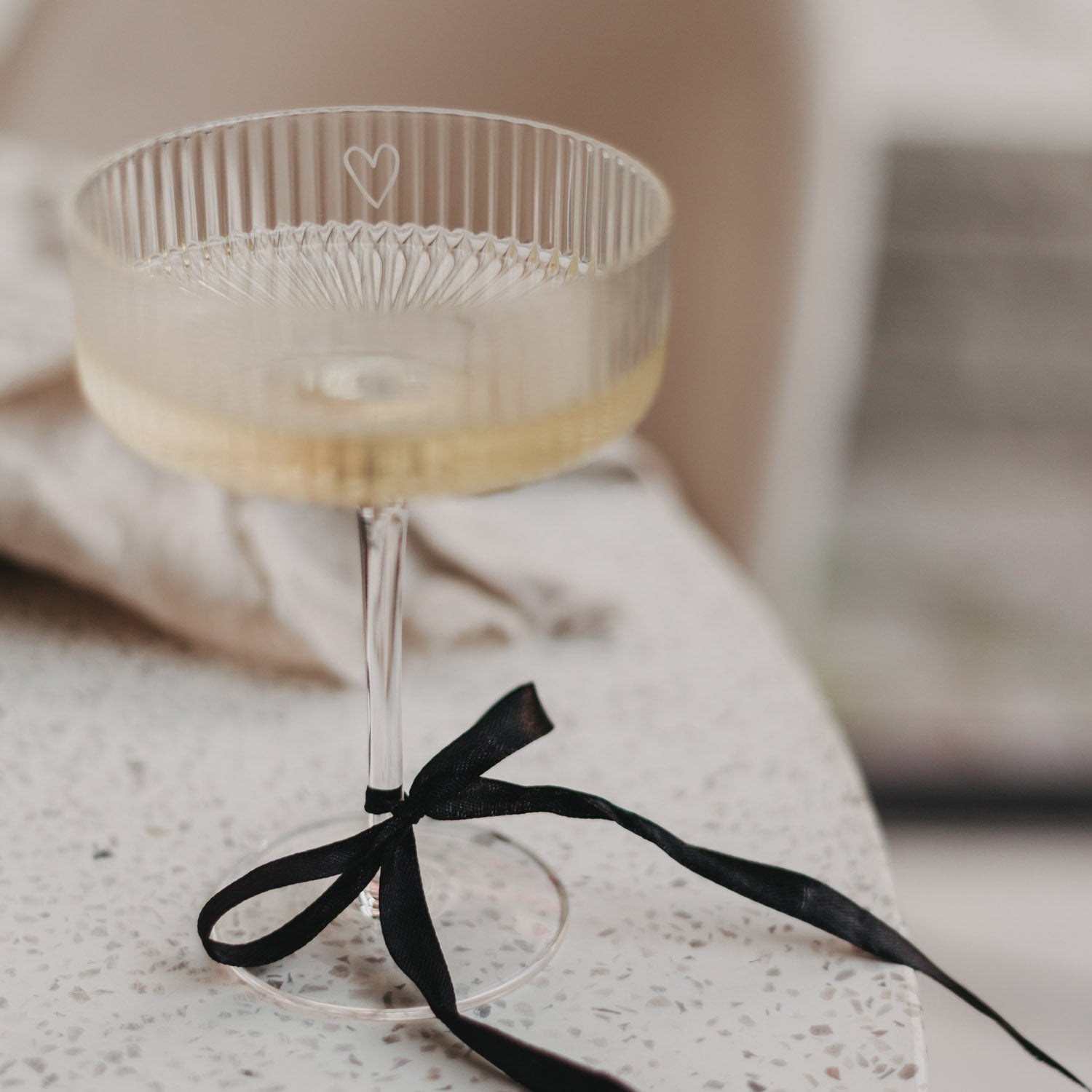Champagnerglas "Herz" - 150 ml (Transparent)