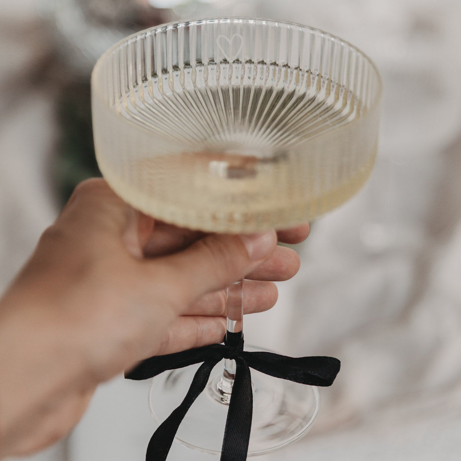 Champagnerglas "Herz" - 150 ml (Transparent)