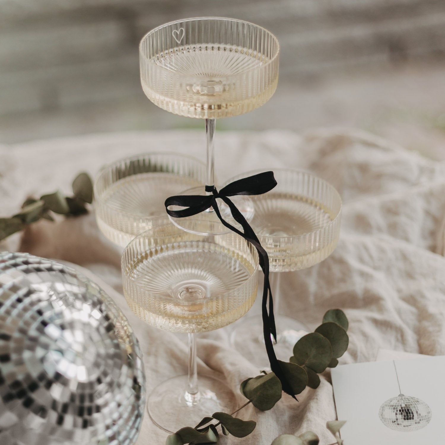 Champagnerglas "Herz" - 150 ml (Transparent)