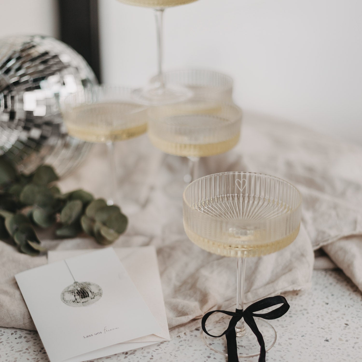 Champagnerglas "Herz" - 150 ml (Transparent)