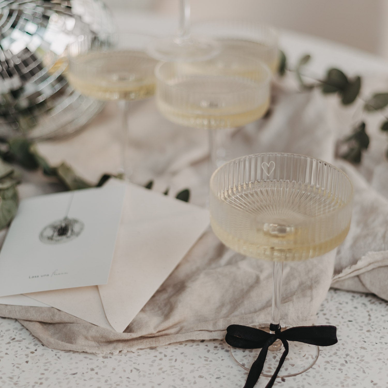 Champagnerglas "Herz" - 150 ml (Transparent)