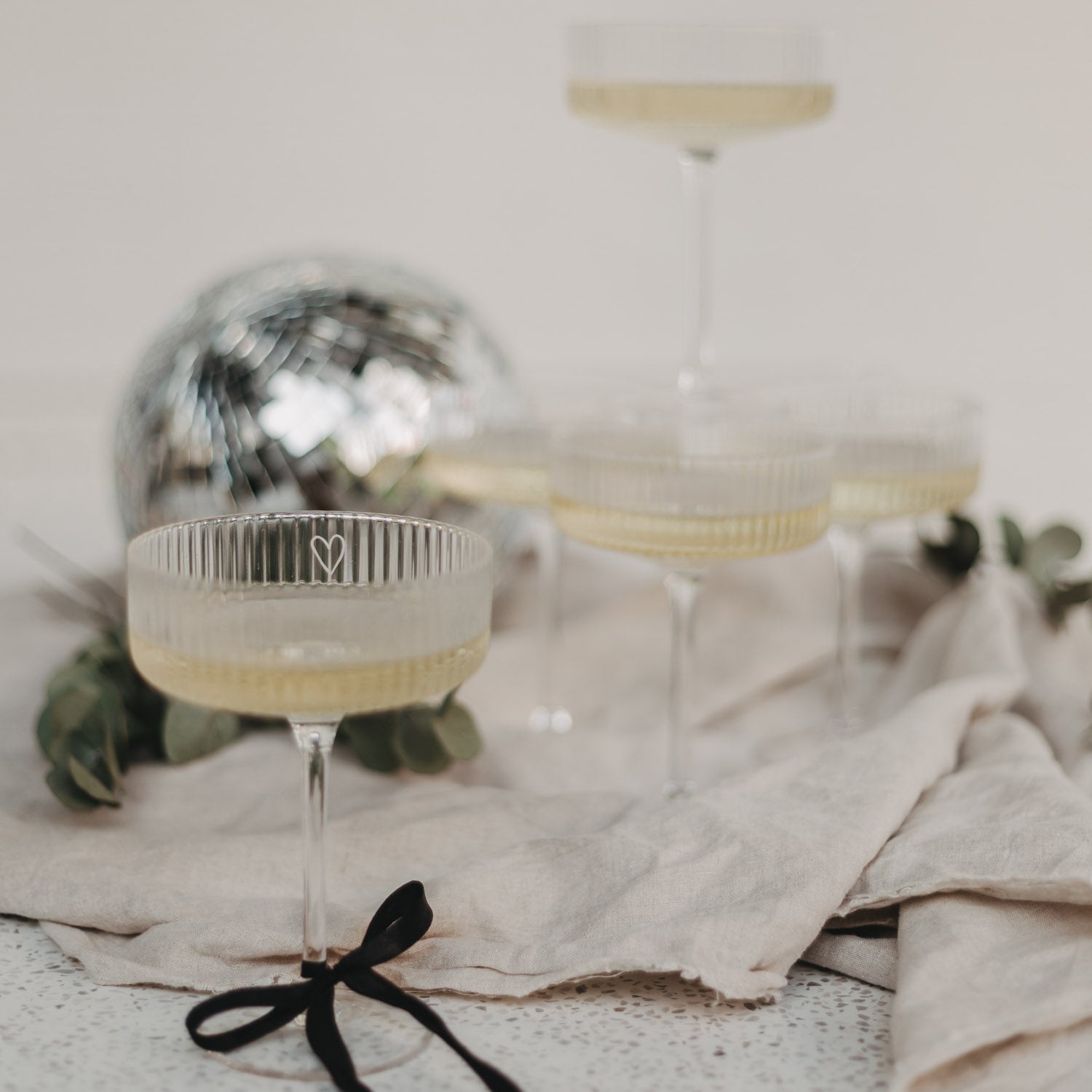 Champagnerglas "Herz" - 150 ml (Transparent)