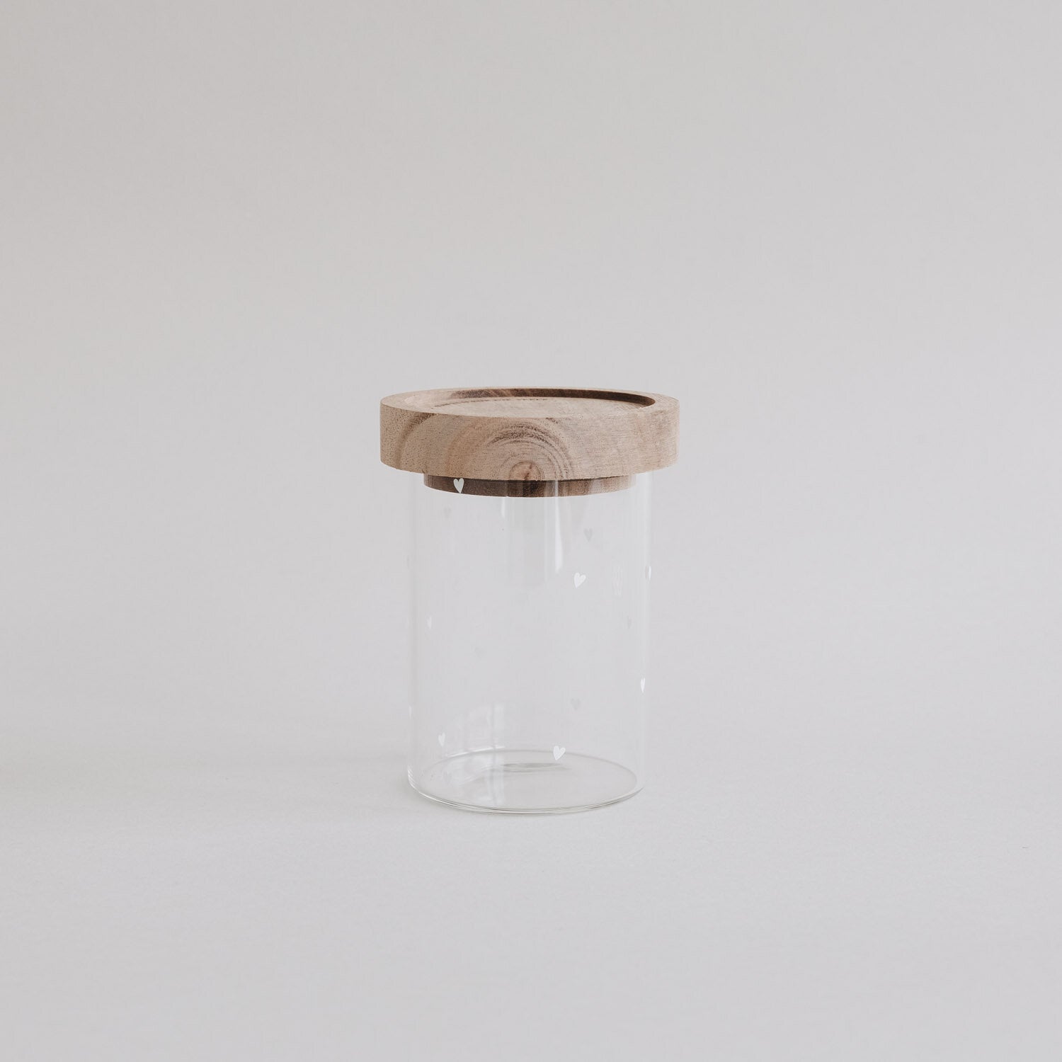 Mini Vorratsglas "Herzen" (Weiß)