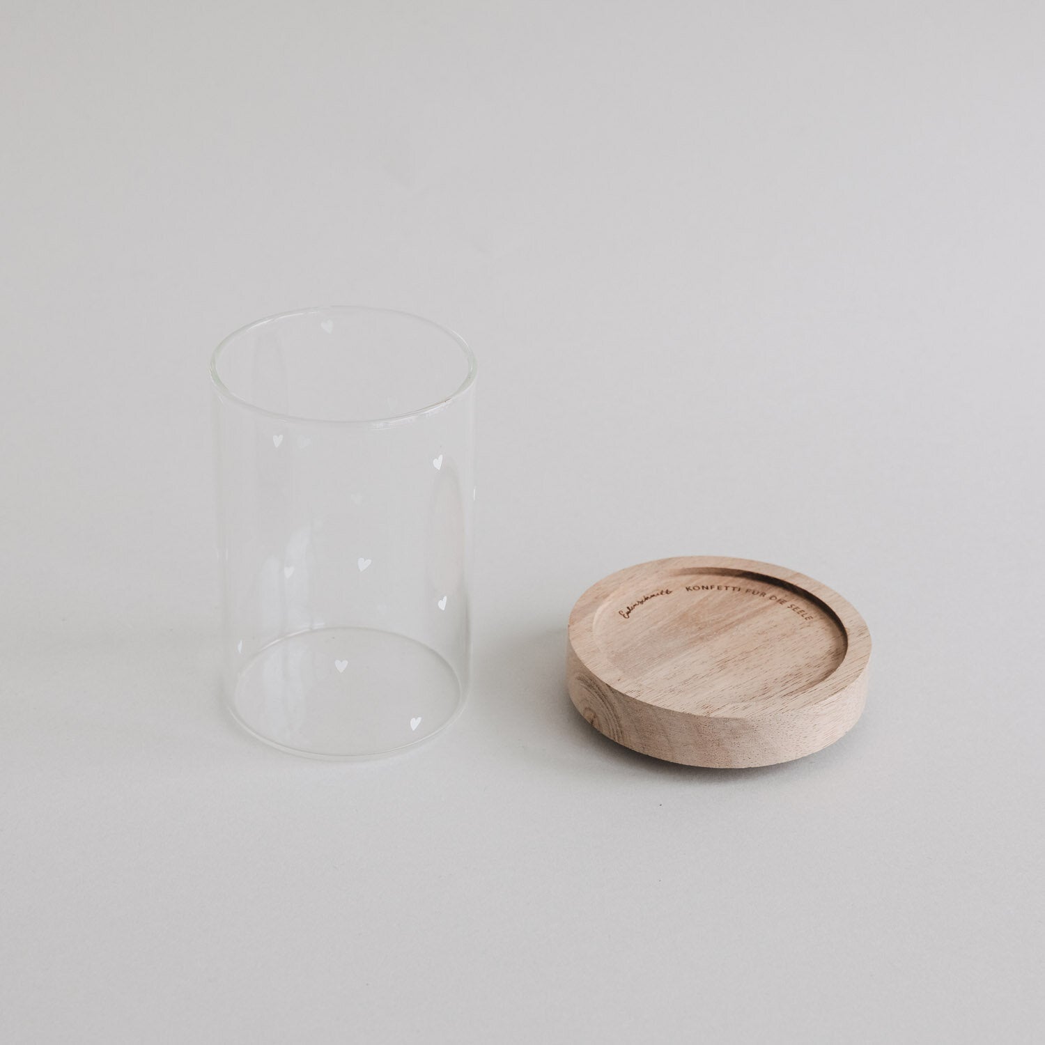 Mini Vorratsglas "Herzen" (Weiß)