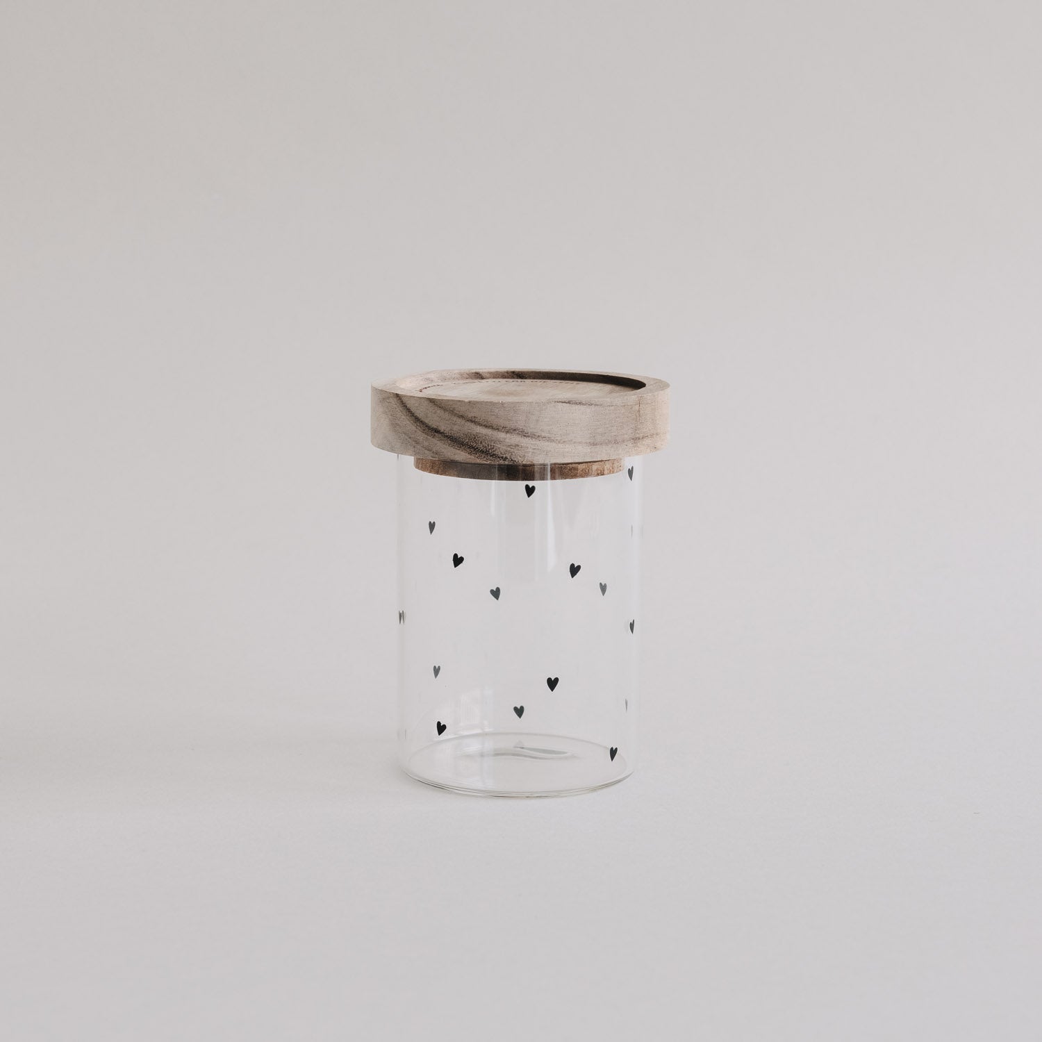 Mini Vorratsglas "Herzen" (Schwarz)