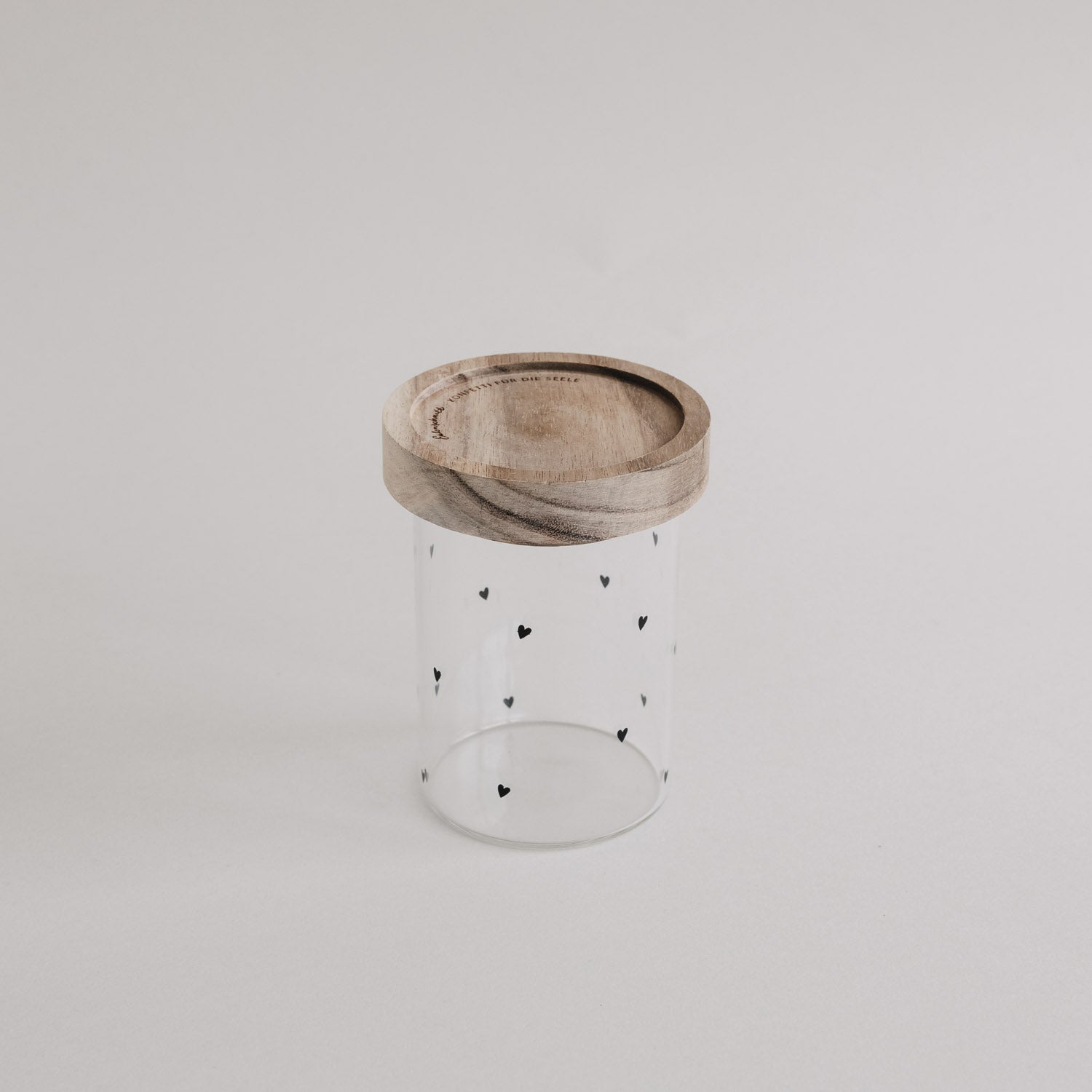 Mini Vorratsglas "Herzen" (Schwarz)