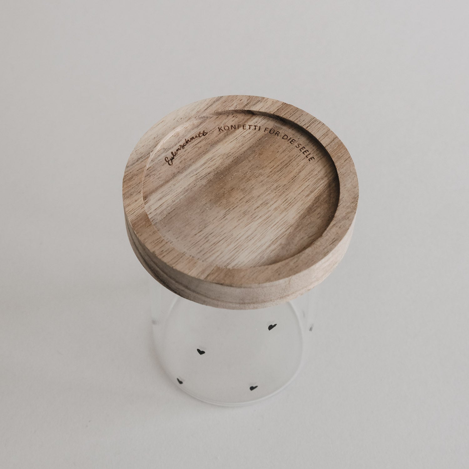 Mini Vorratsglas "Herzen" (Schwarz)