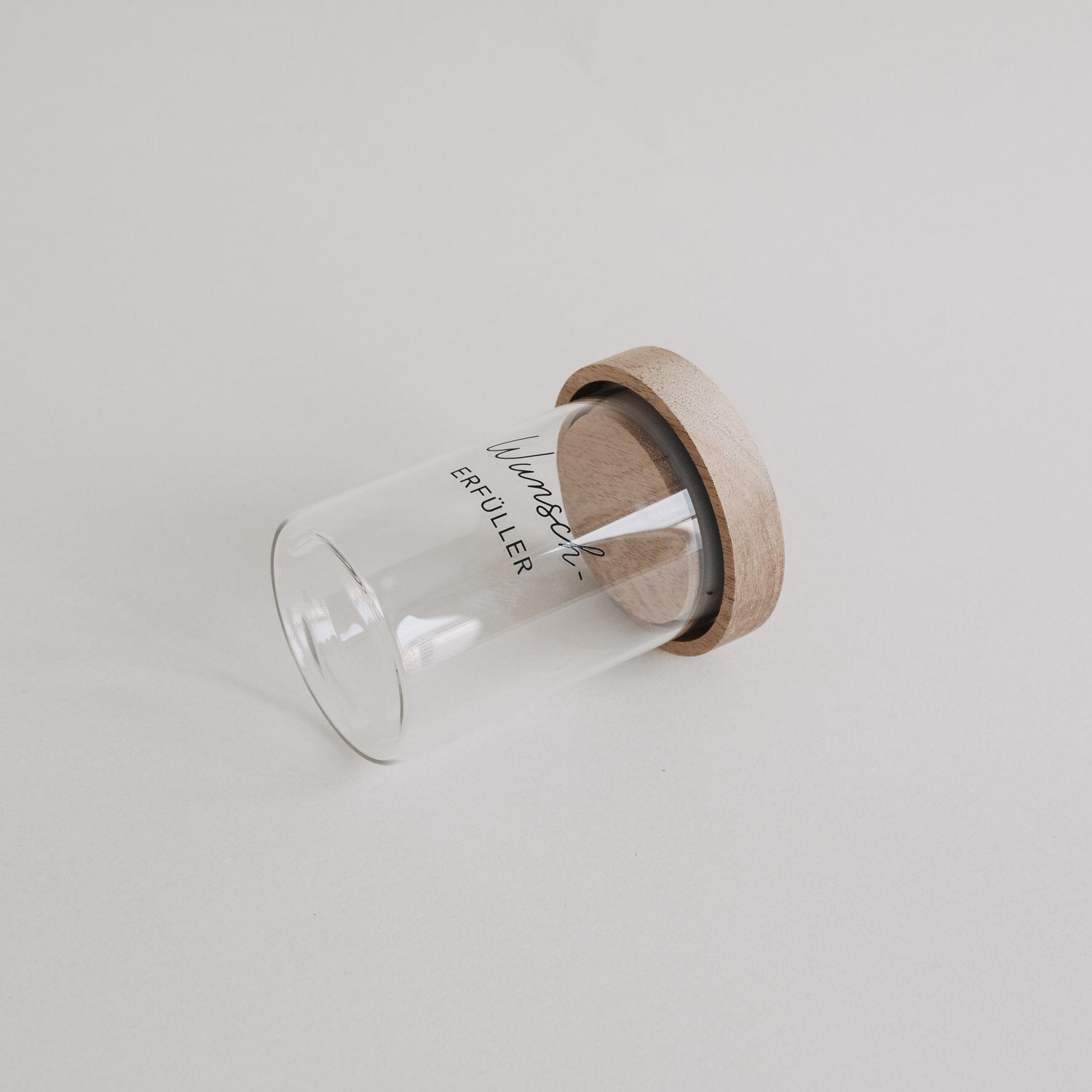 Mini Vorratsglas "Wunscherfüller" - 7,2x9,7 cm (Schwarz)