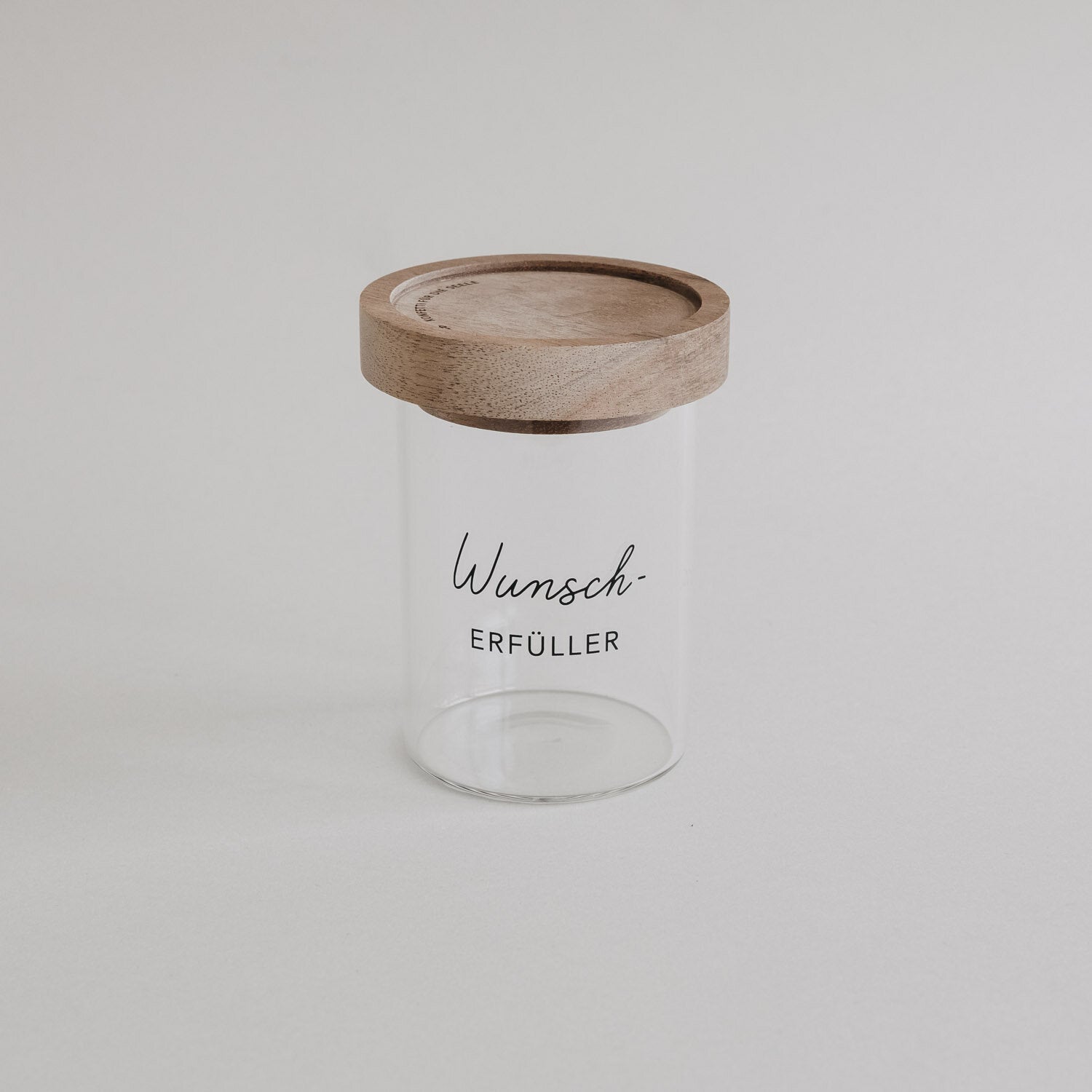 Mini Vorratsglas "Wunscherfüller" - 7,2x9,7 cm (Schwarz)