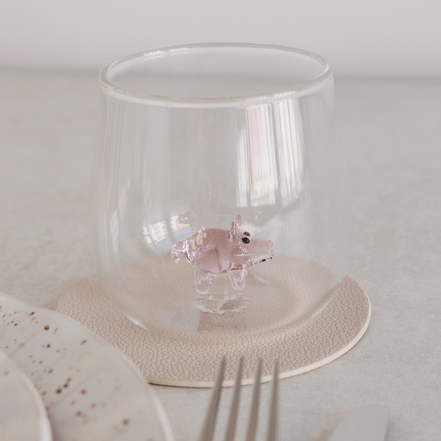 Trinkglas "Schweinfigur"