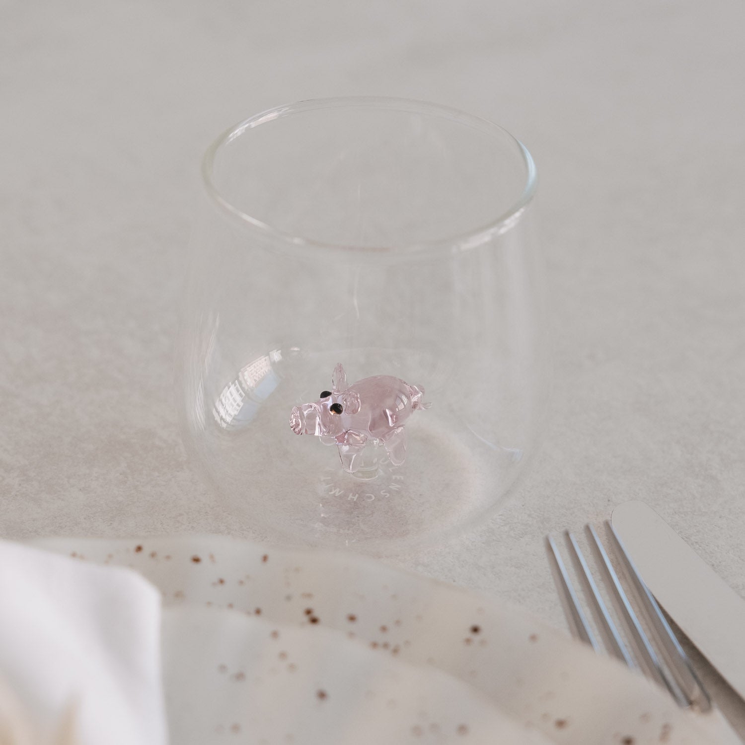 Trinkglas "Schweinfigur"