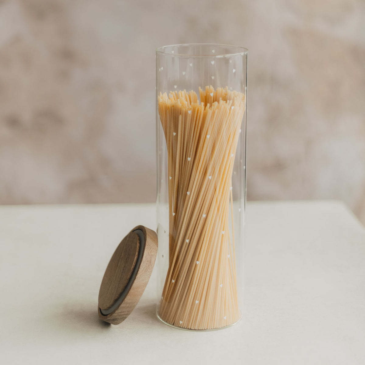 Vorratsglas "Herzen" - 31 cm (Weiß)