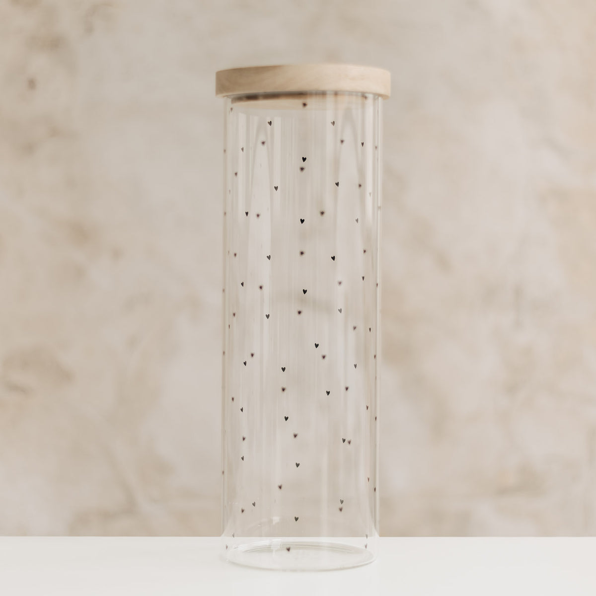 Vorratsglas "Herzen" - 31 cm (Schwarz)