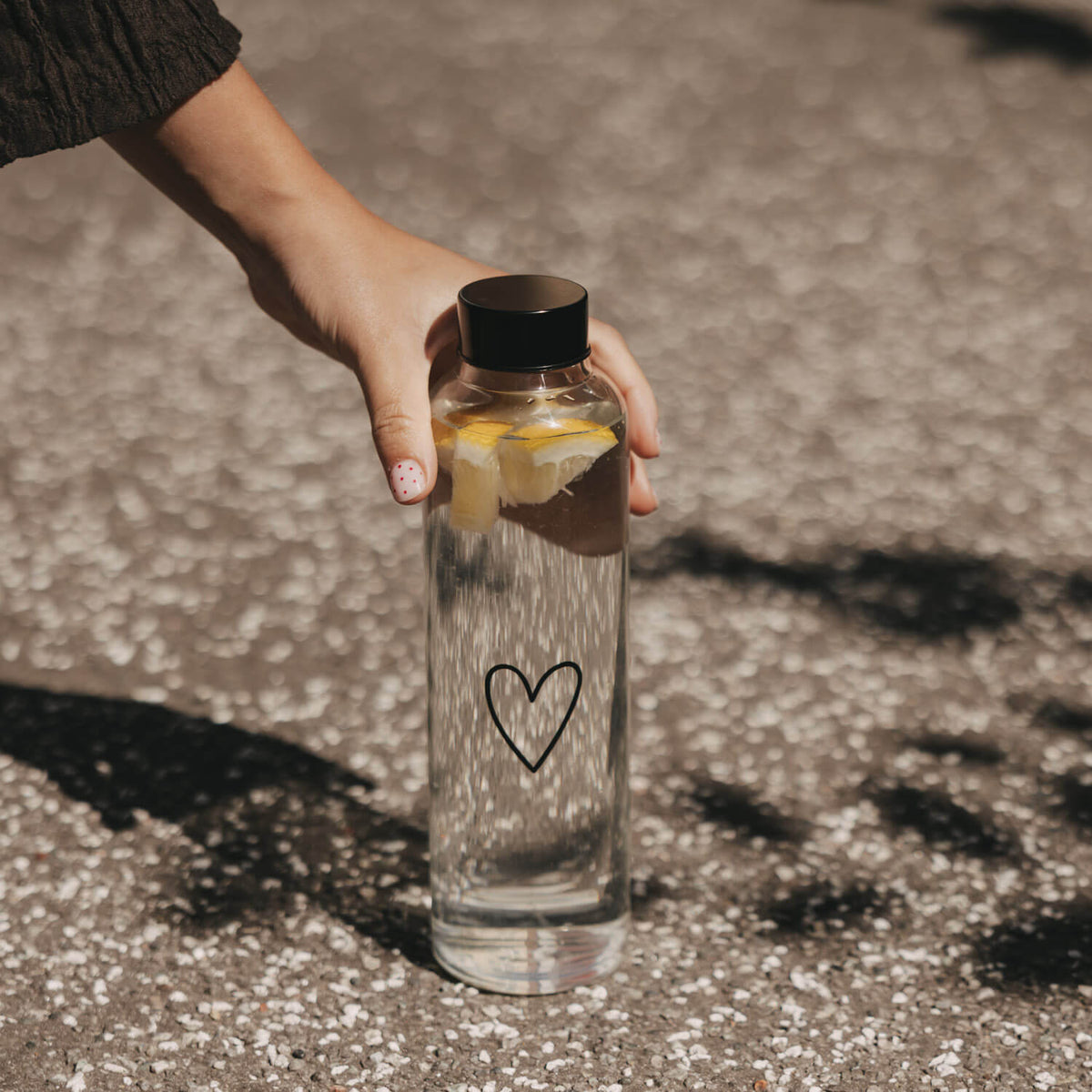 Trinkflasche "Herz" - 750 ml (Transparent)