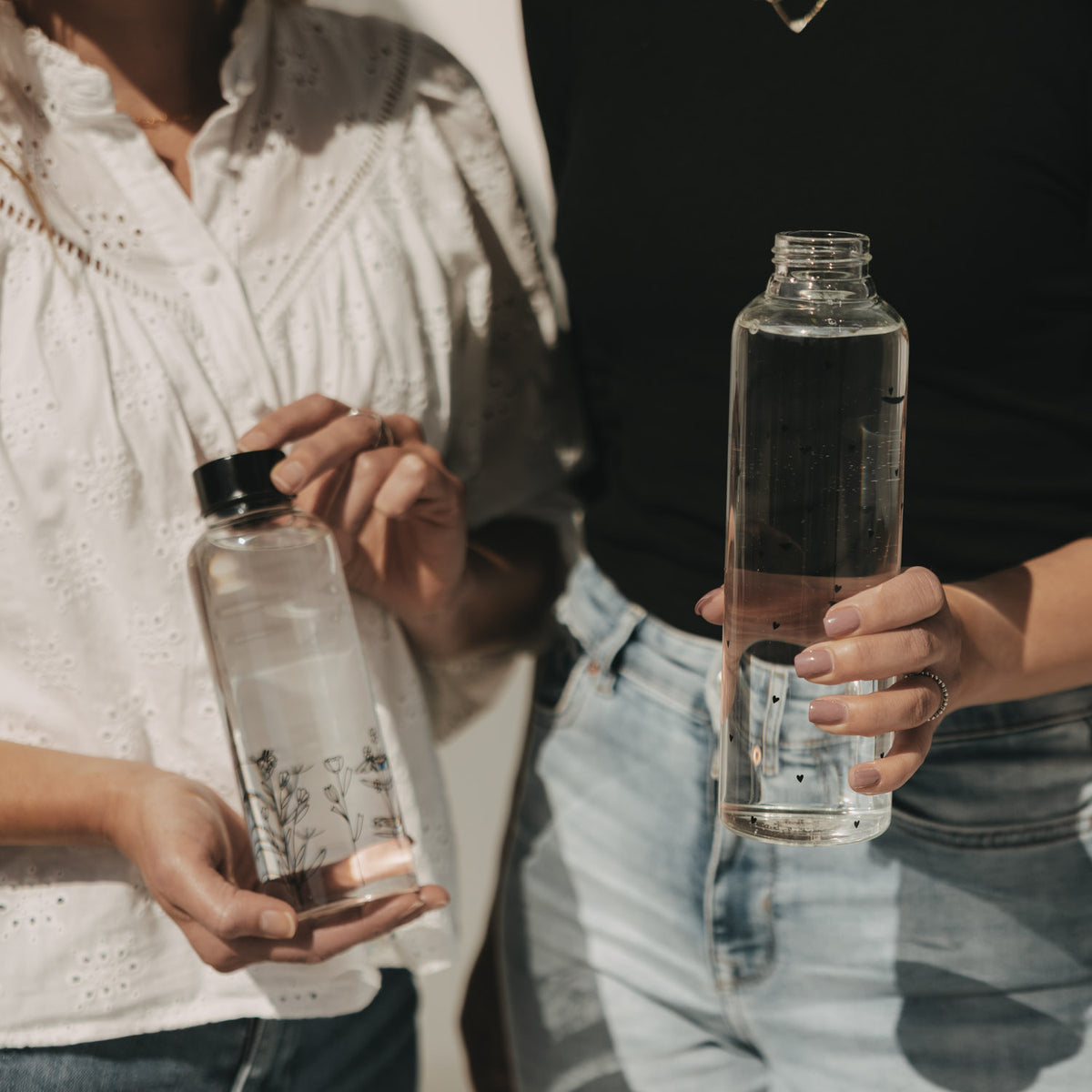 Trinkflasche "Herzen" - 750 ml (Transparent)