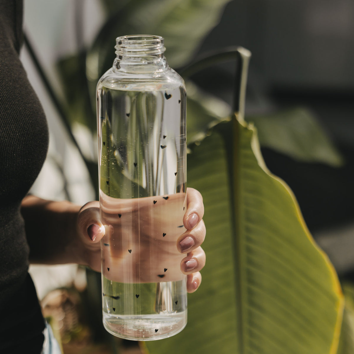 Trinkflasche "Herzen" - 750 ml (Transparent)