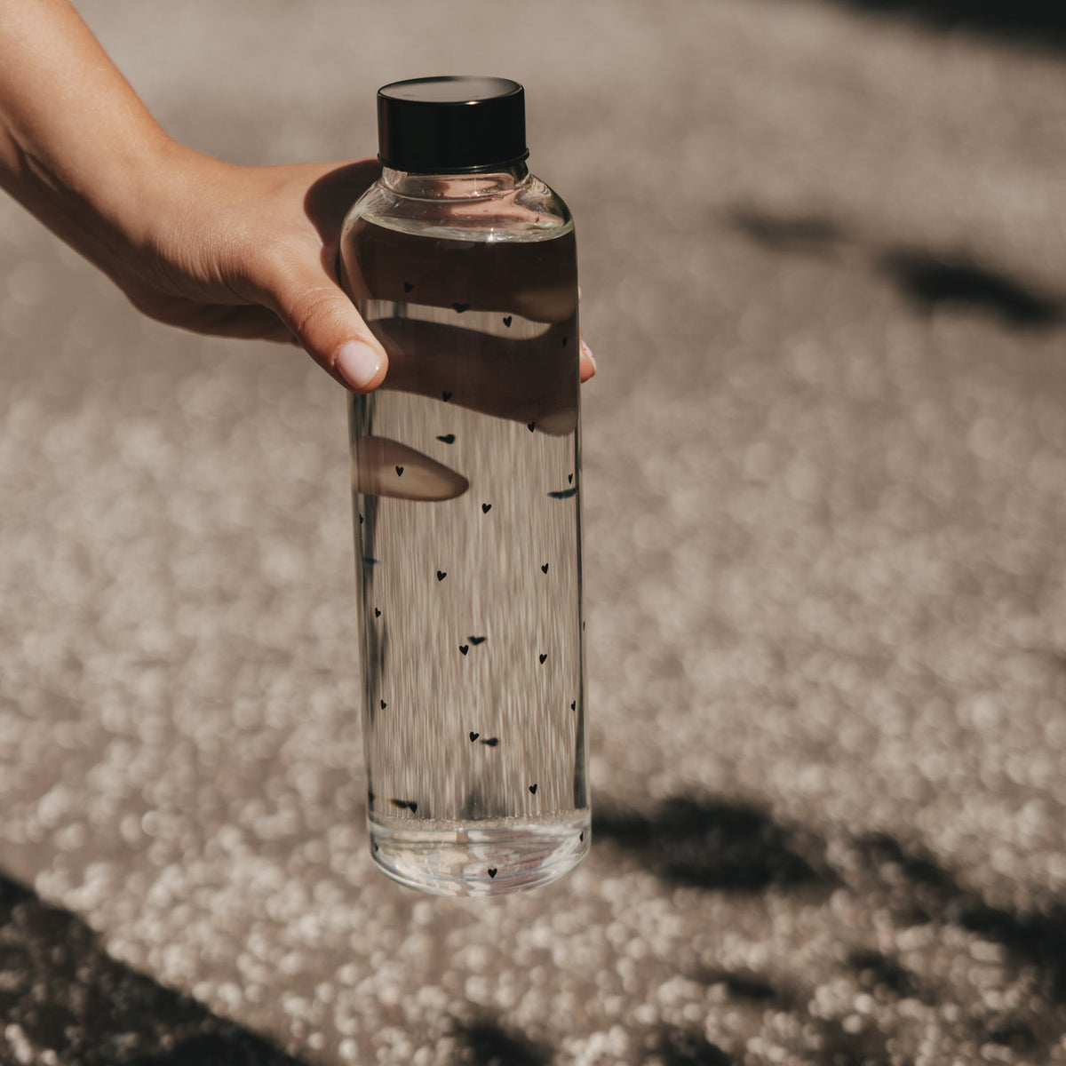 Trinkflasche "Herzen" - 750 ml (Transparent)