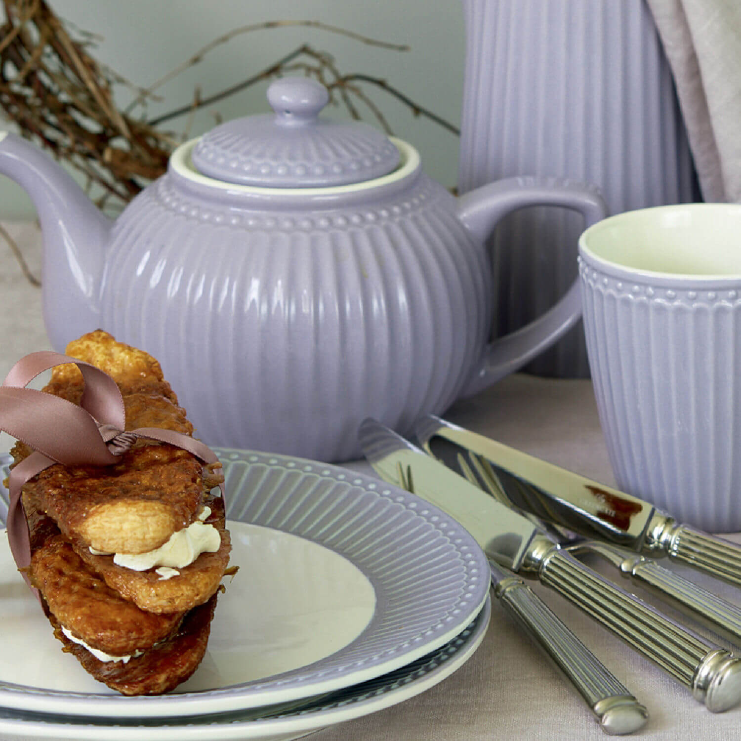 Henkeltasse "Alice" im 4er-Set - 7x7 cm (Lavender) GreenGate
