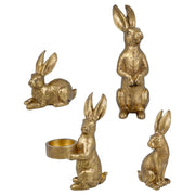 Deko-Hasen im 4er-Set (Gold)