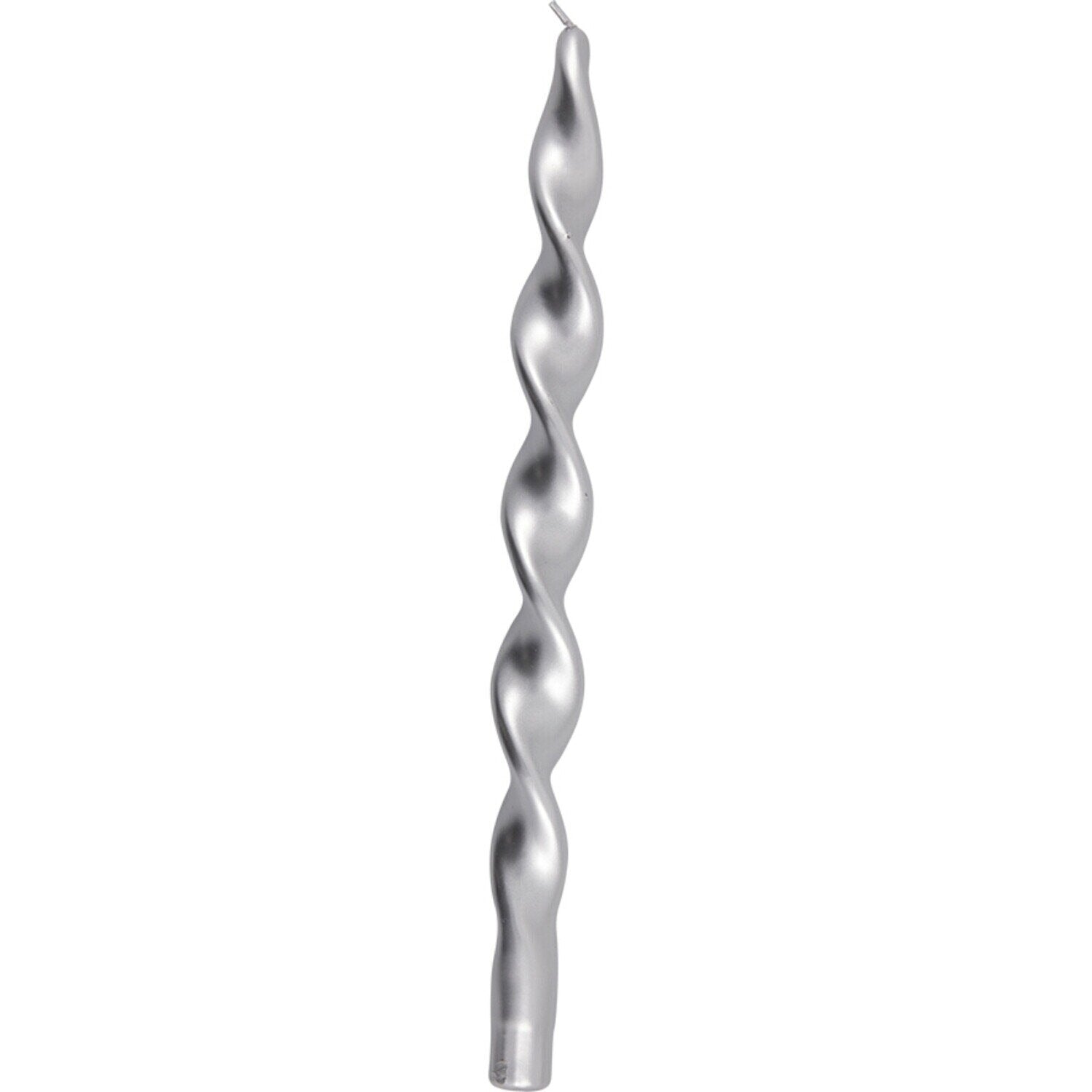 Stabkerze im 2er-Set - Groß (Silver/Twisted)