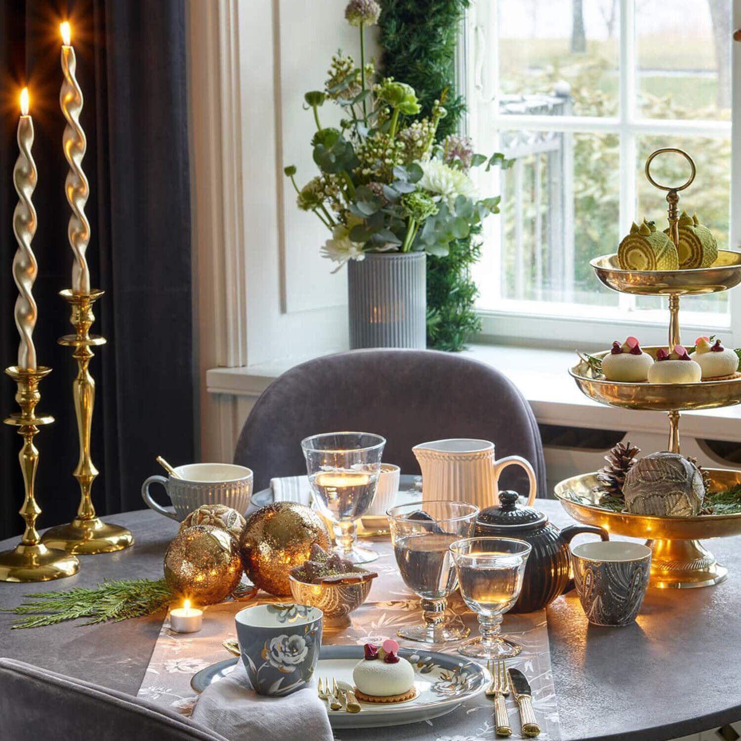 Weihnachtskugel mit Glitzer "Winter Leaf" - Extragroß