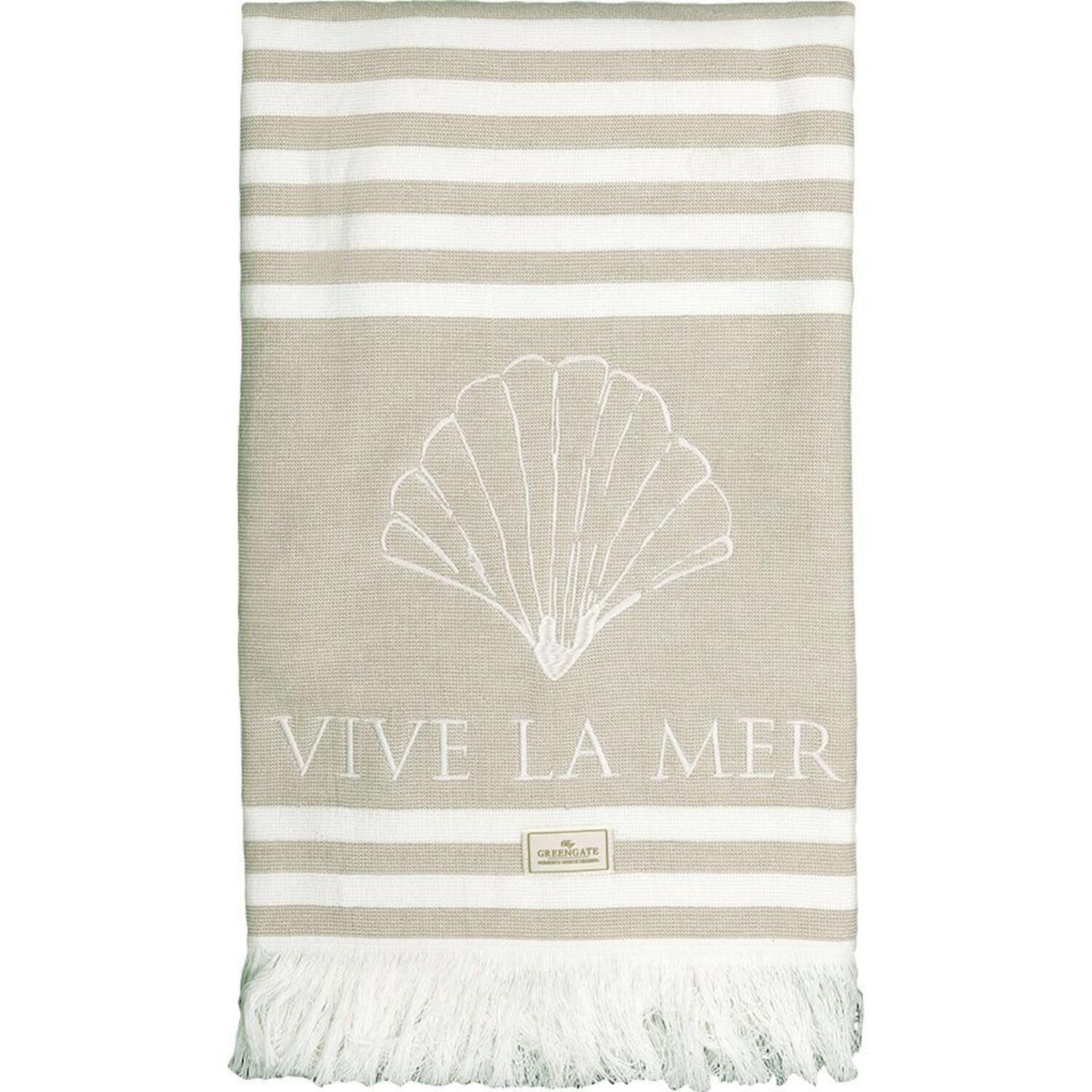 Baumwoll-Handtuch "Vive la mer" - 40x140 cm (Sand)