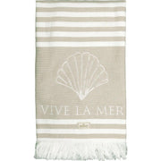 Baumwoll-Handtuch "Vive la mer" - 40x140 cm (Sand)