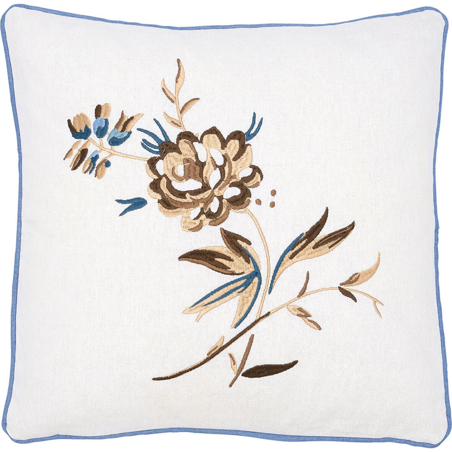 Kissenhülle mit Stickerei "Uma" - 40x40 cm (Beige)