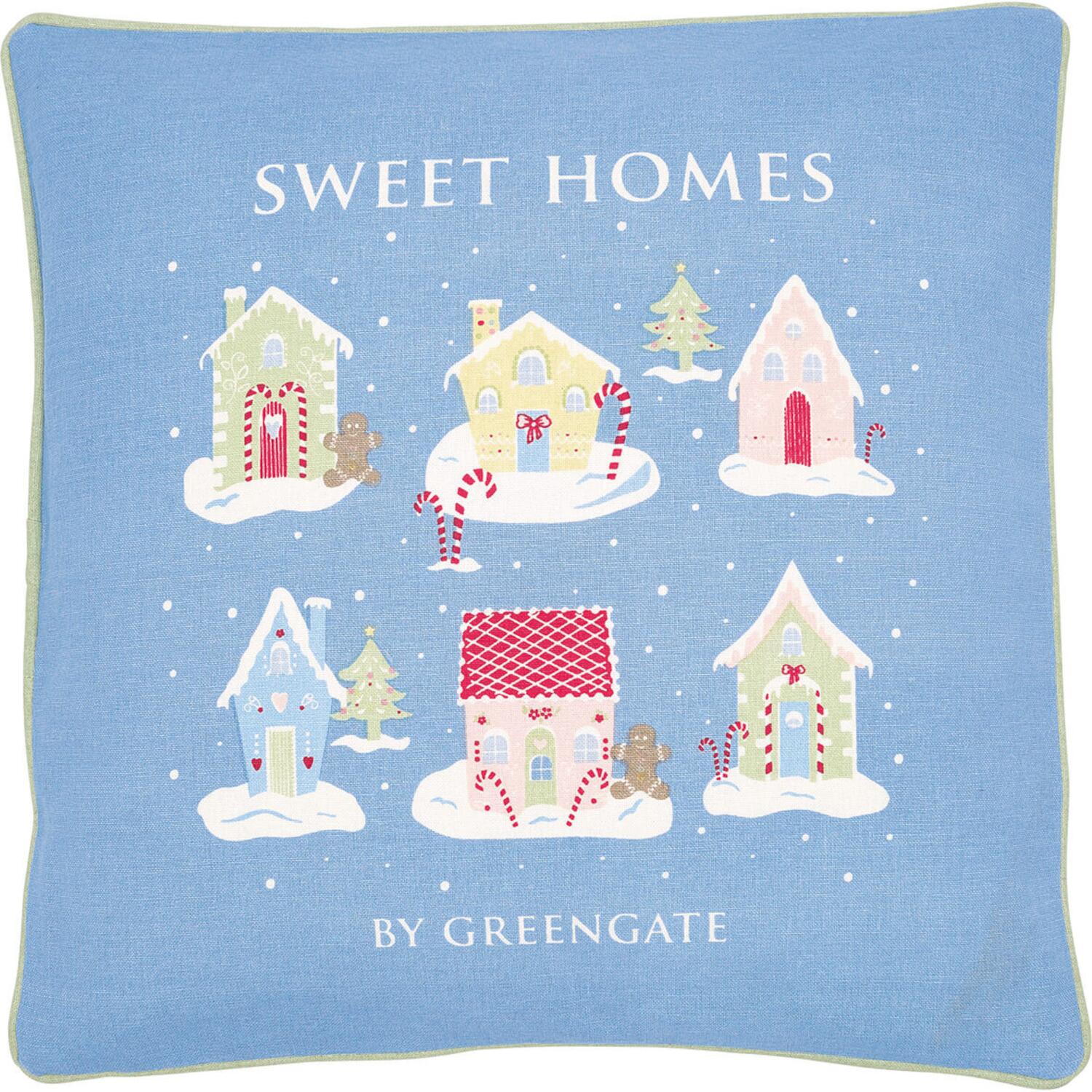 Kissenhülle mit Print "Laura Homes" - 40x40 cm (Dusty Blue)