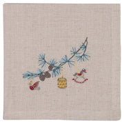 Stoffserviette "Xmas Branch" - 40x40 cm (Pale Grey)