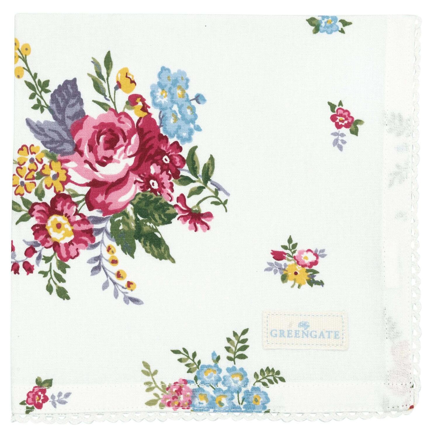 Stoffserviette mit Spitze "Elina" - 40x40 cm (White)