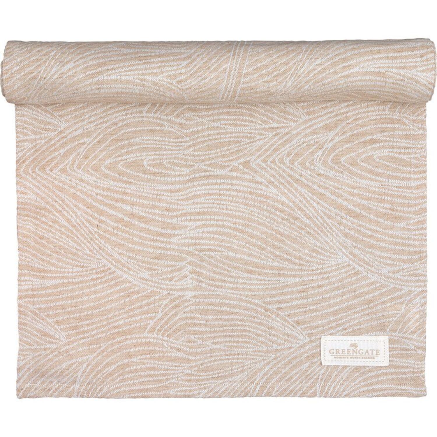 Baumwoll-Tischläufer "Wilja" - 140x45 cm (Beige)
