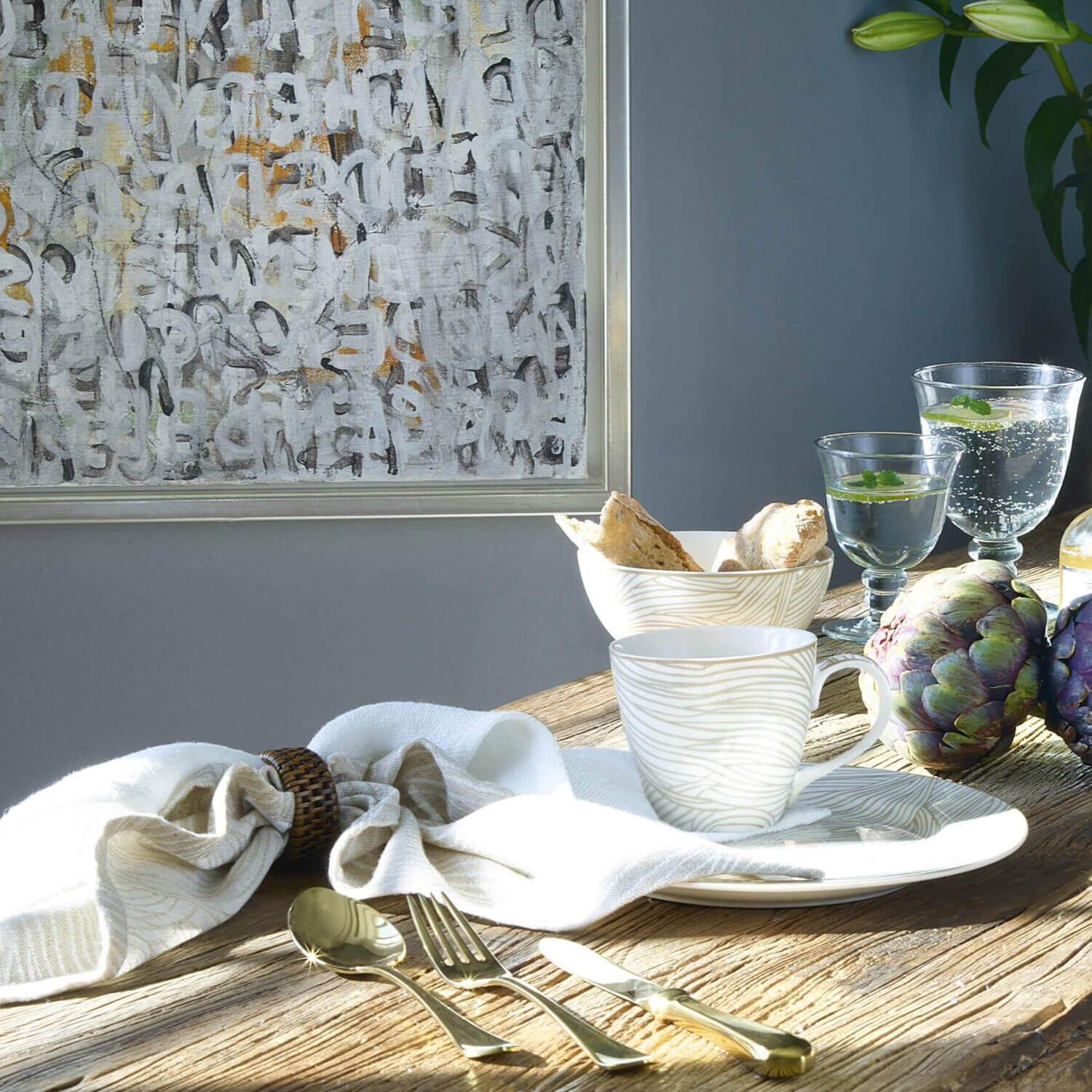 Baumwollserviette "Wilja" - 40x40 cm (Beige)
