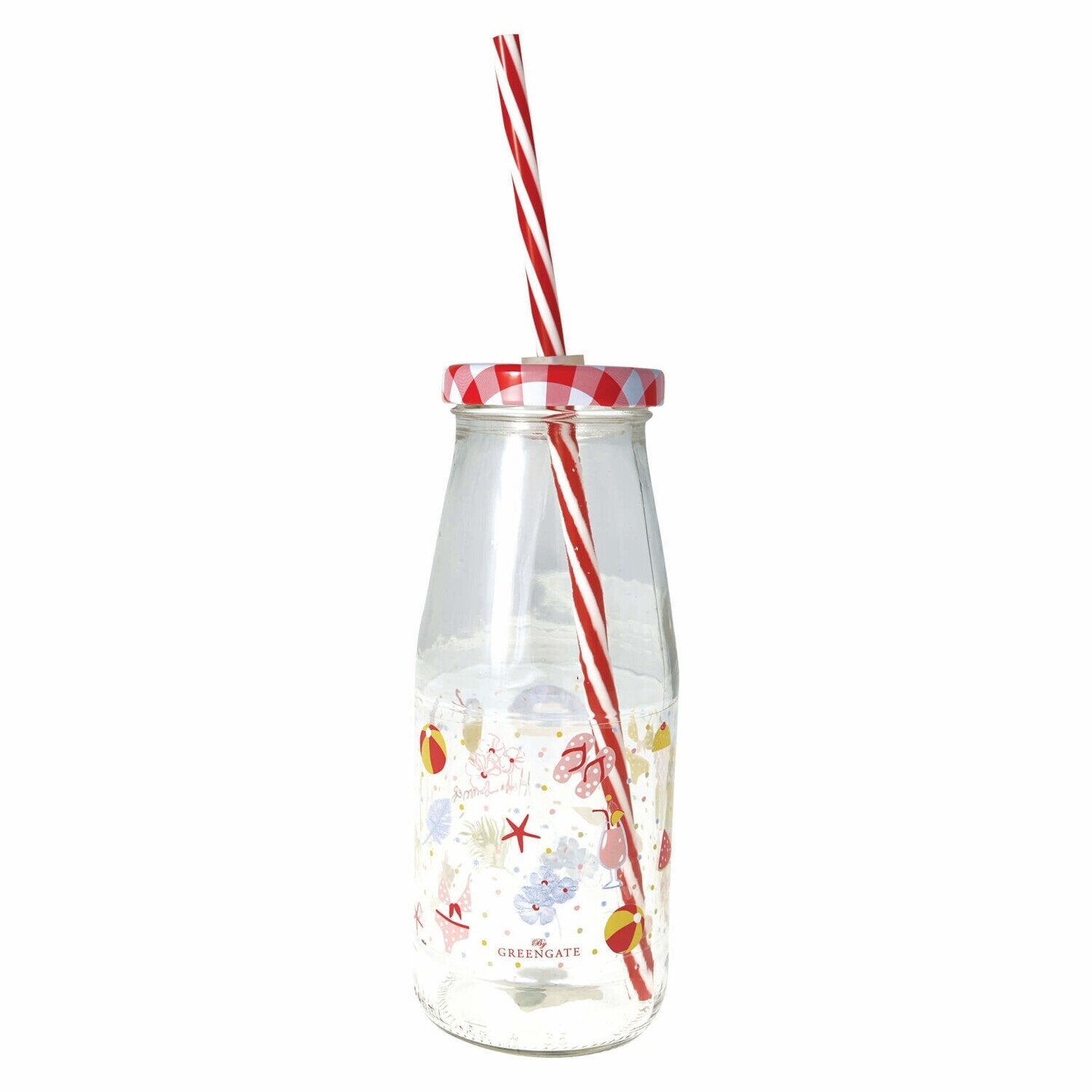 Glasflasche mit Strohhalm "Lula" (White)