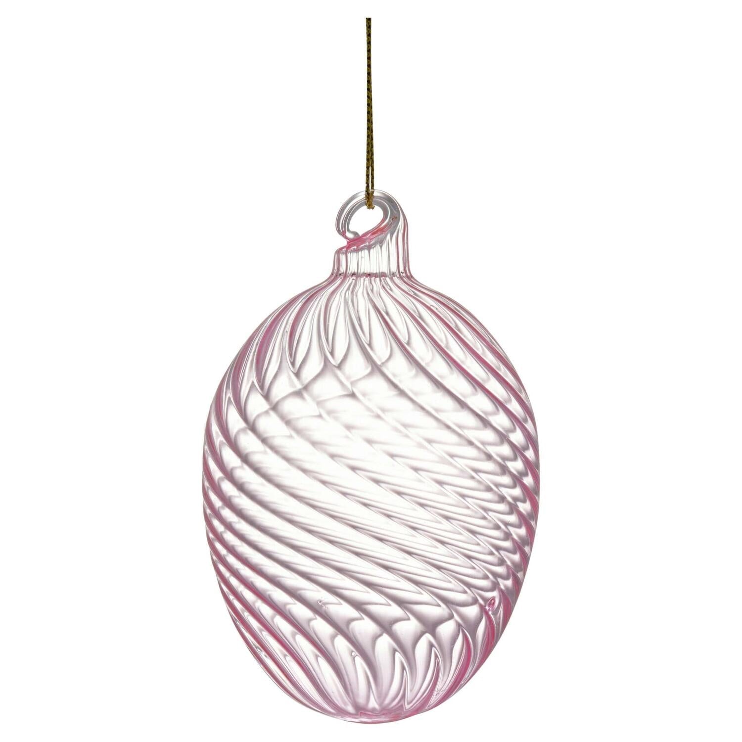 Ei-Anhänger aus Glas "Swirl Thin" - 10 cm (Pale Pink) GreenGate