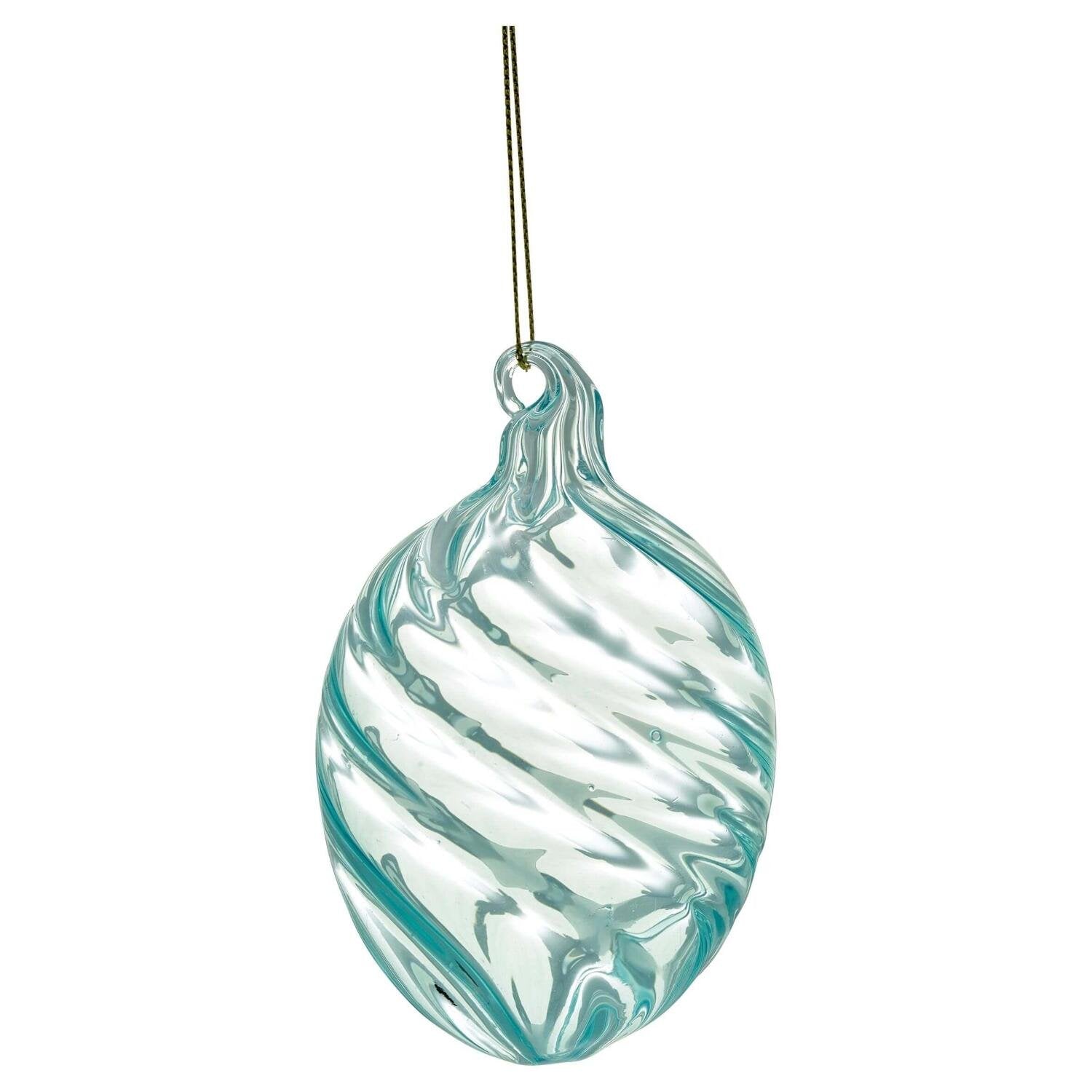 Ei-Anhänger aus Glas "Swirl Wide" - 10 cm (Pale Blue)