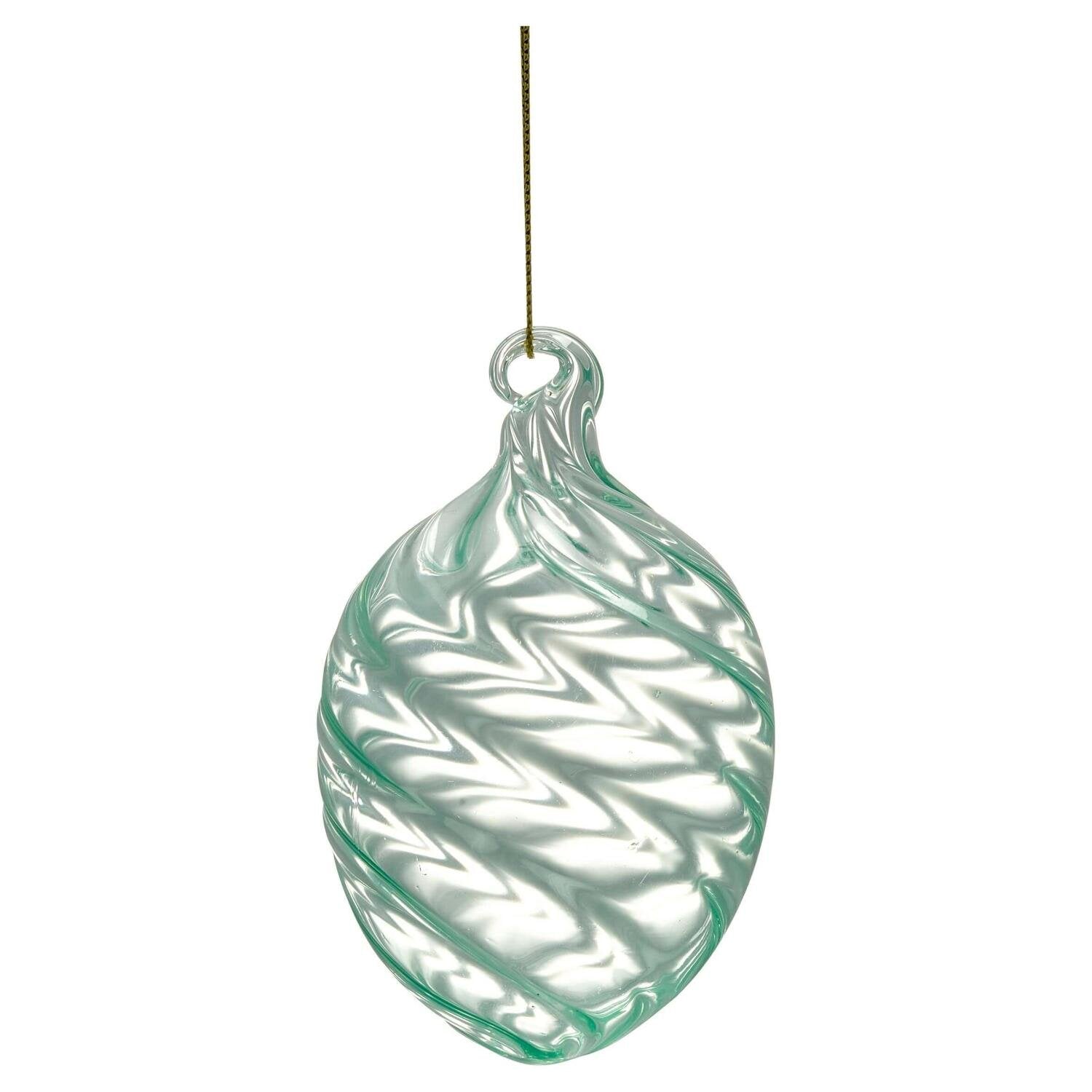 Ei-Anhänger aus Glas "Swirl Wide" - 10 cm (Pale Green)