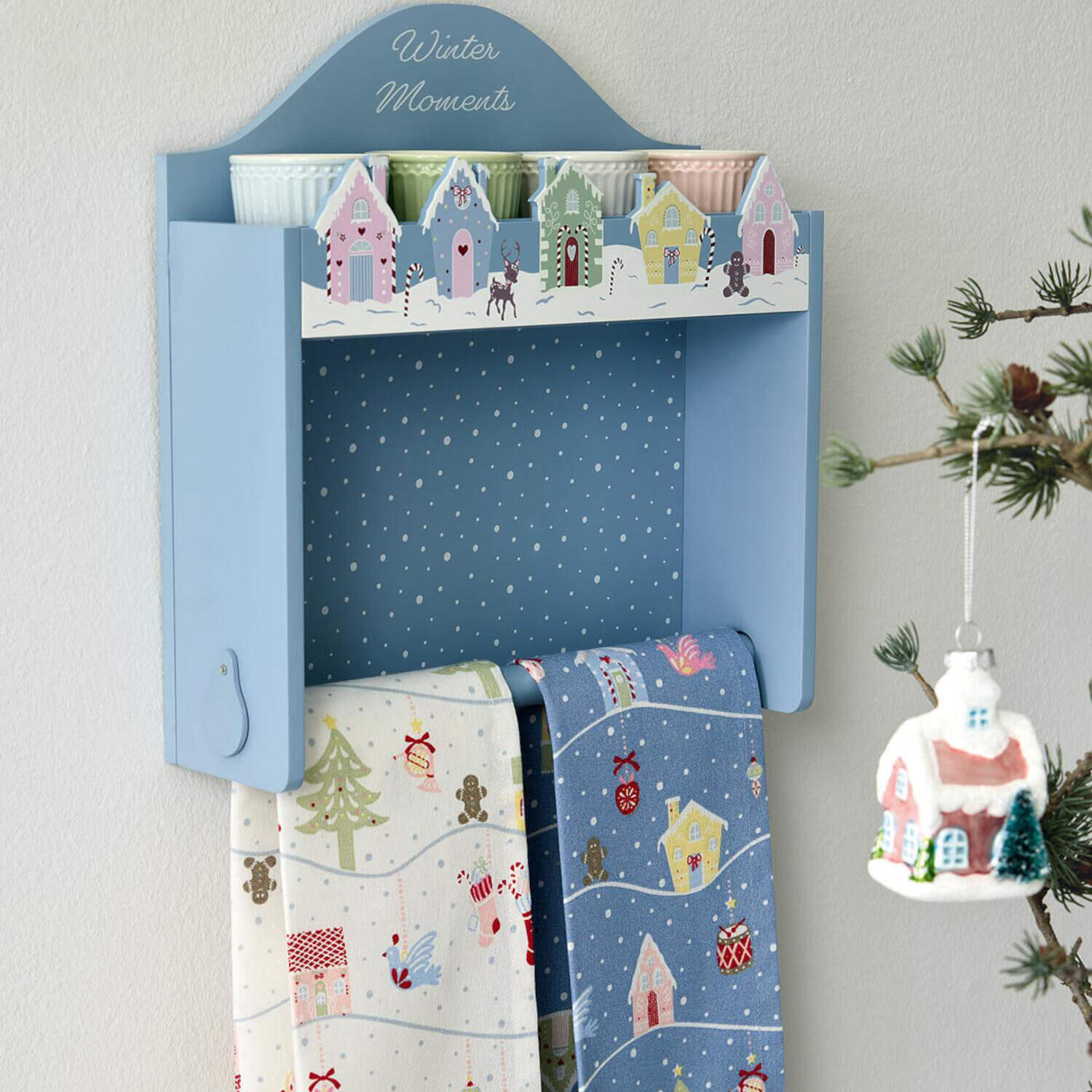 Küchenregal mit Gewürzablage "Laura Homes" - 9x31x33 cm (Dusty Blue) GreenGate