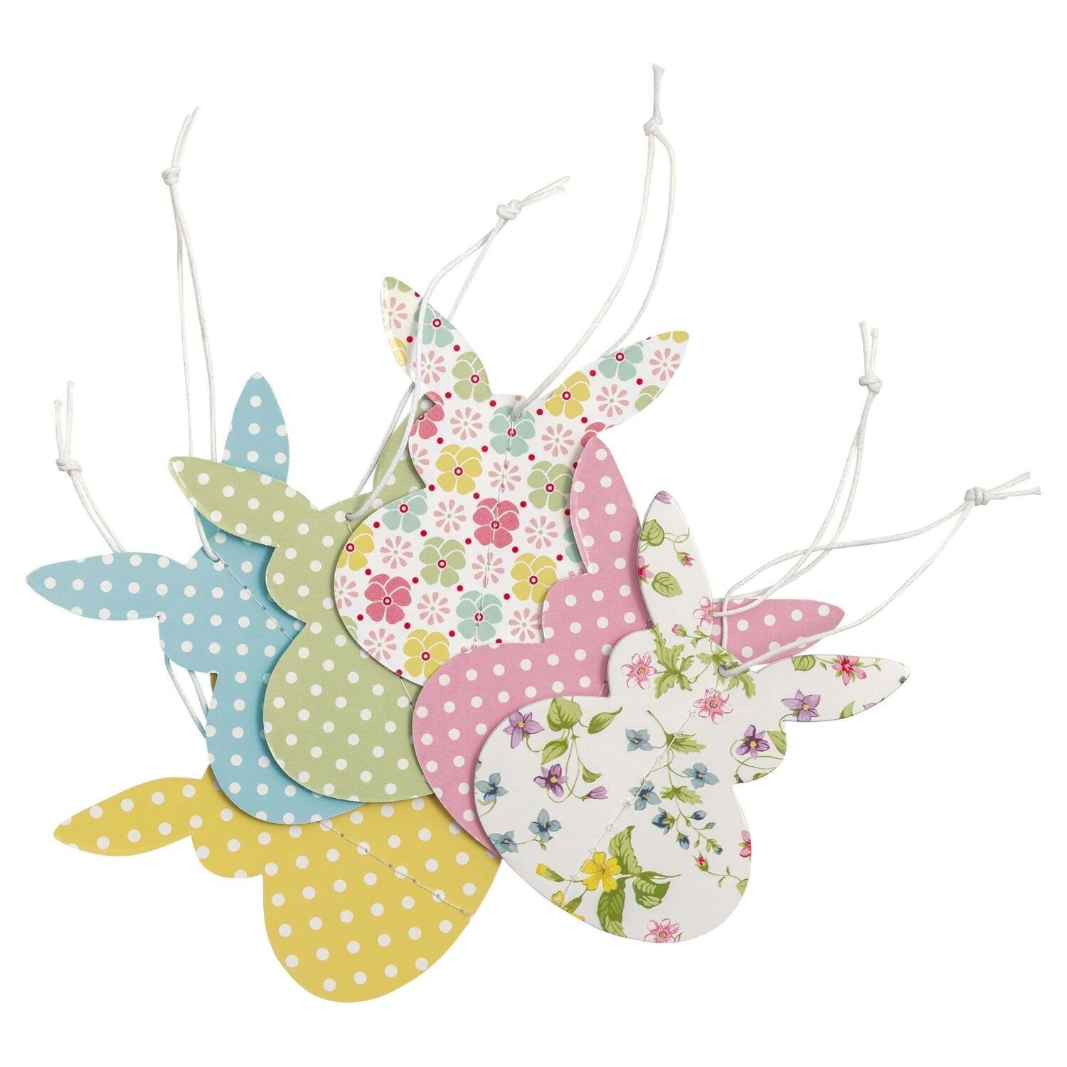 Deko-Anhänger Hase aus Papier "Summer Mix" - 6er-Set (Bunt)