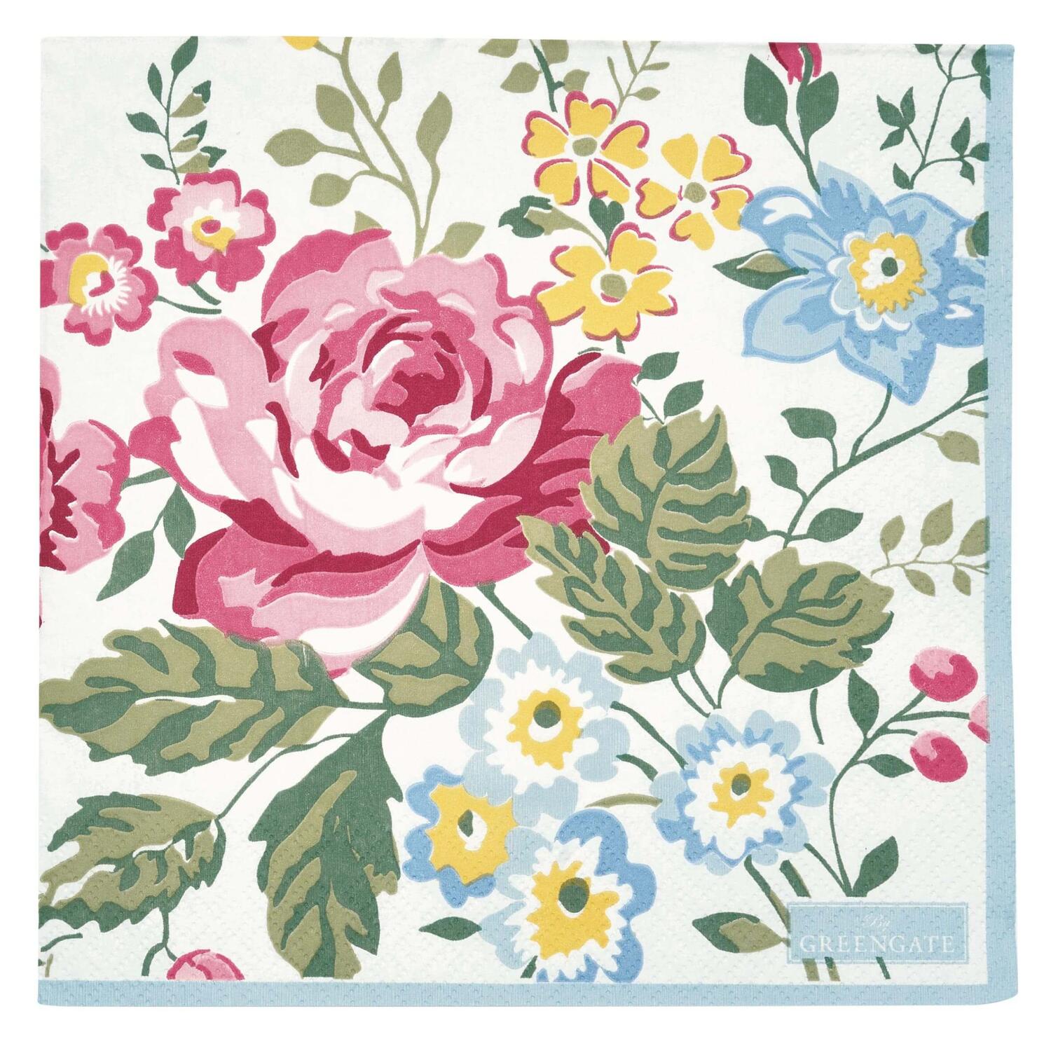 Papierservietten "Elina" - 33x33 cm (White)