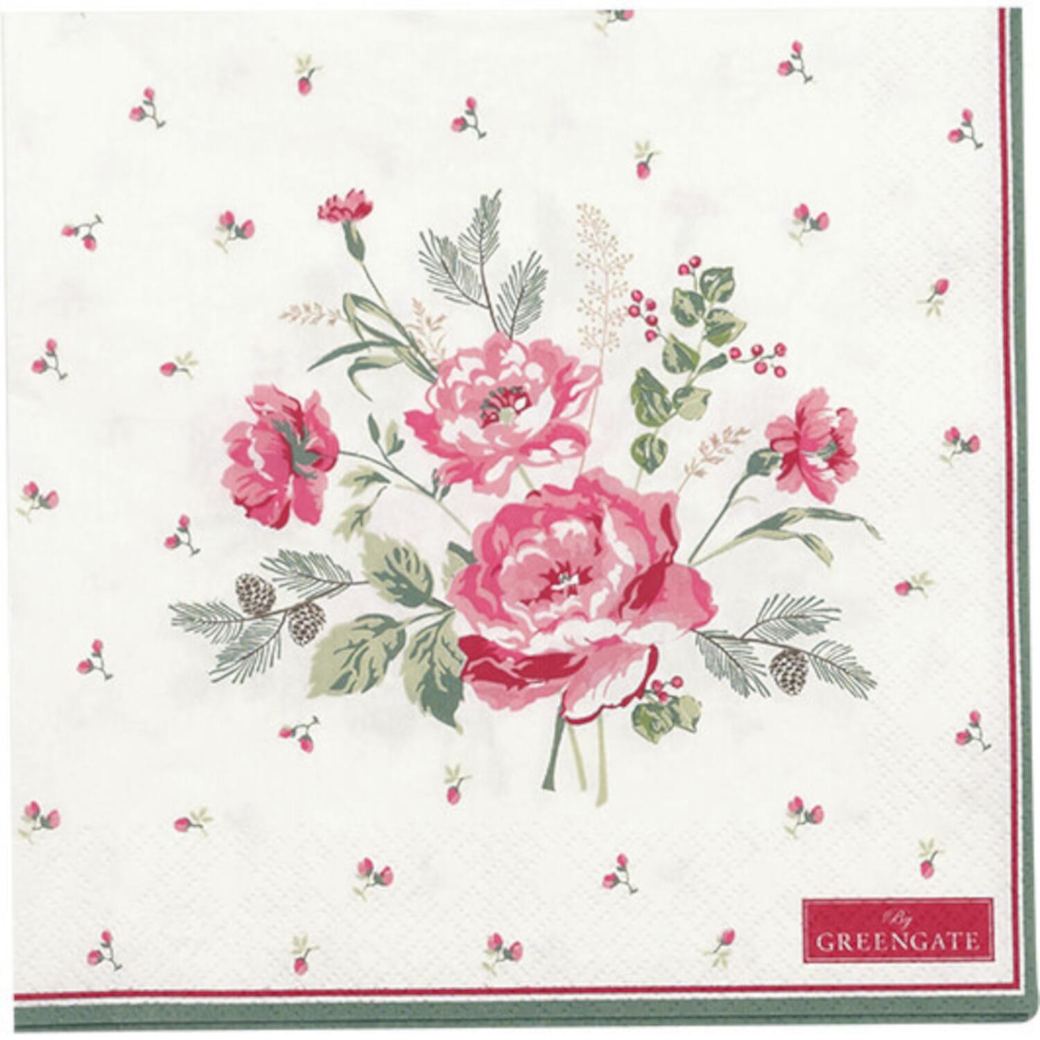 Papierservietten im 20er-Set "Leonora" - 33x33 cm (White)