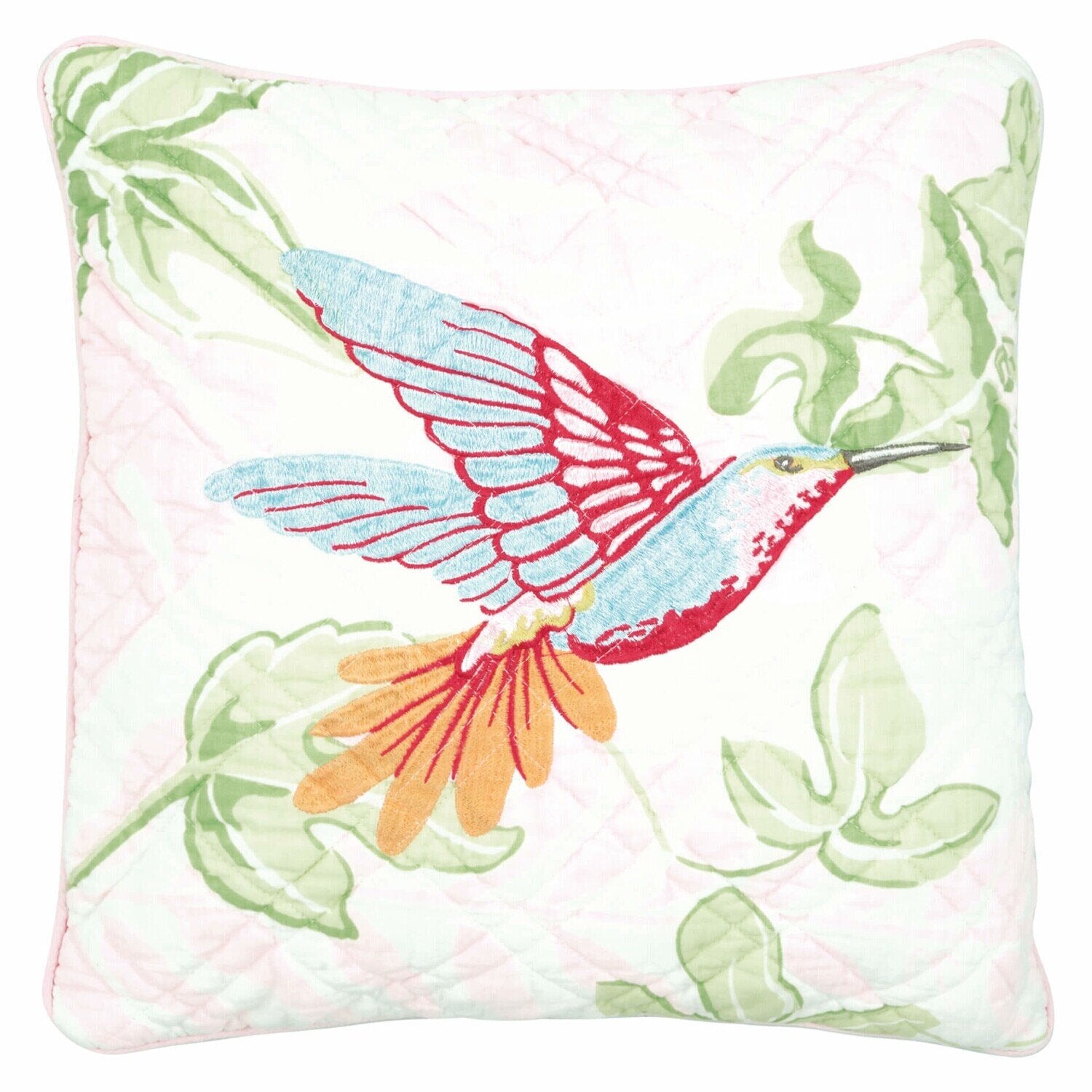 Kissenbezug mit Stickerei & Steppung "Fallulah" - 40 x 40 cm (White)