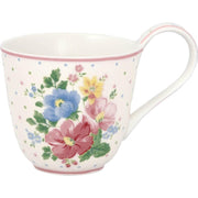 Tasse mit Untertassse "Josefina" - 8,5x9 cm (Weiß)